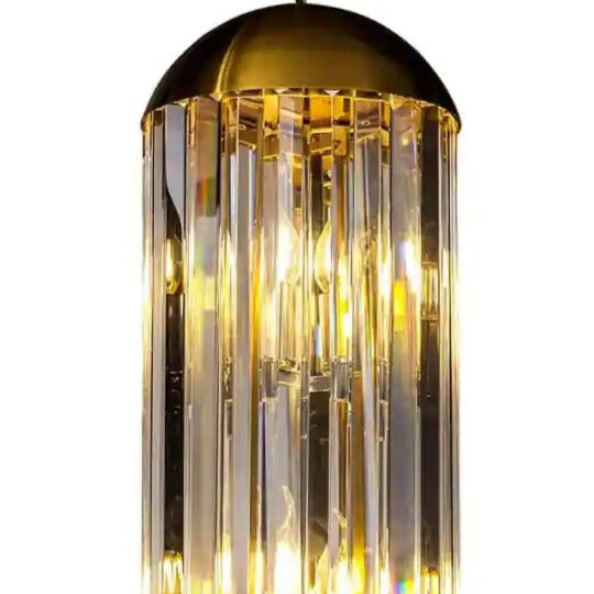 Závesná lampa SILA krištáľová s hnedou farbou