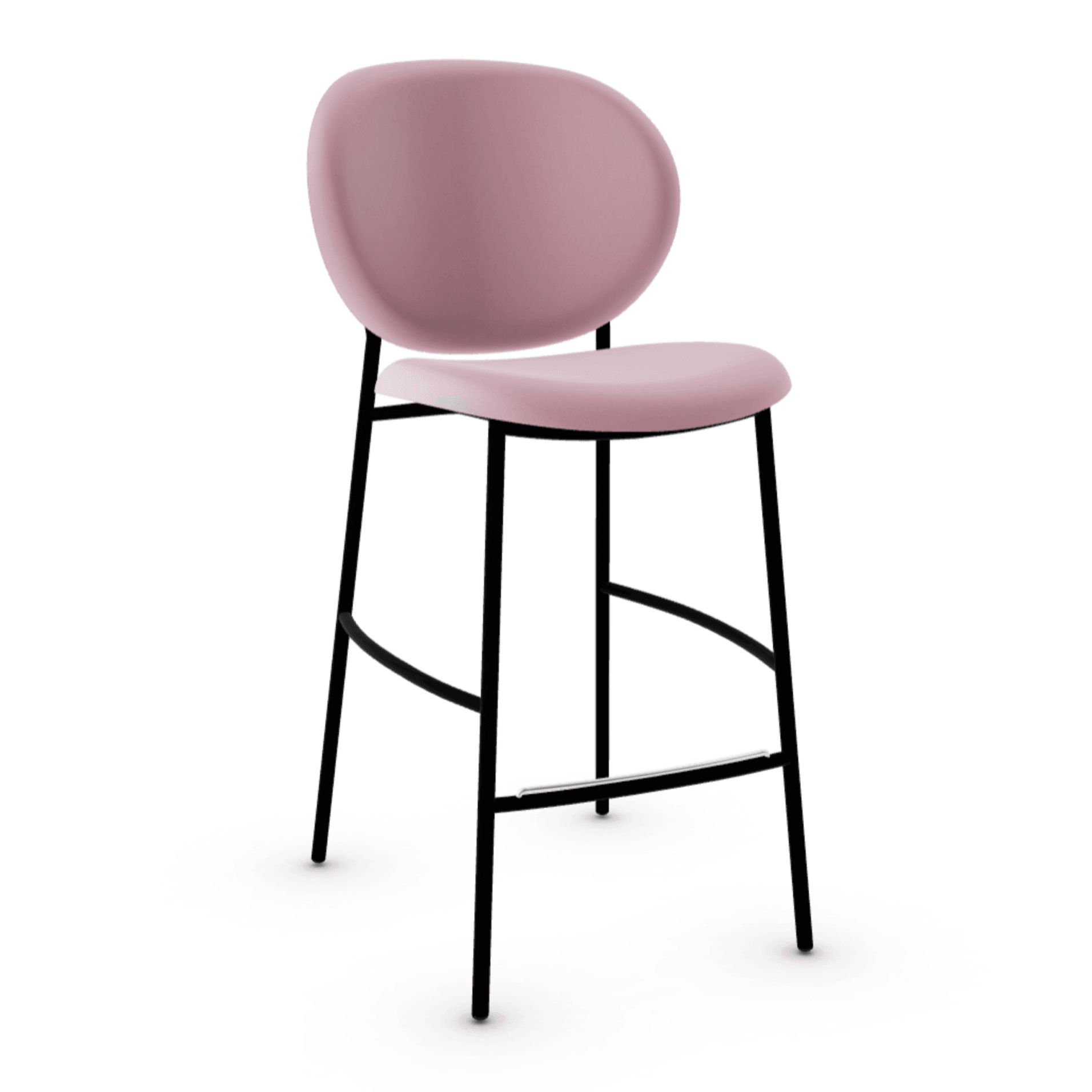 Hoker aksamitny INÈS różowy Calligaris matowa czerń   Eye on Design
