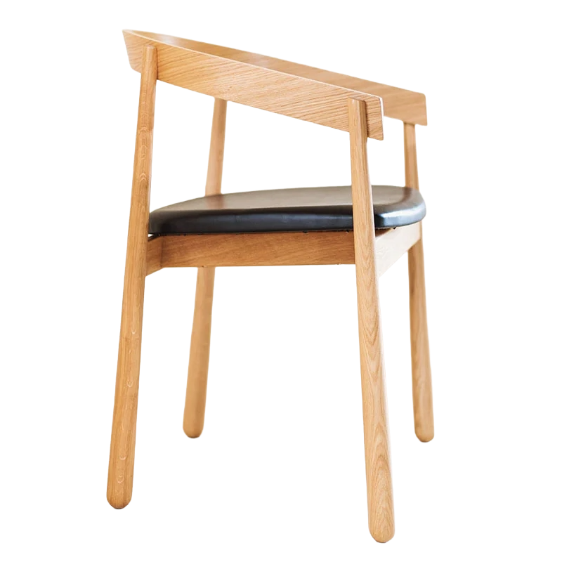 Stolička HOMERUN čierna ekokoža s drevenou základňou