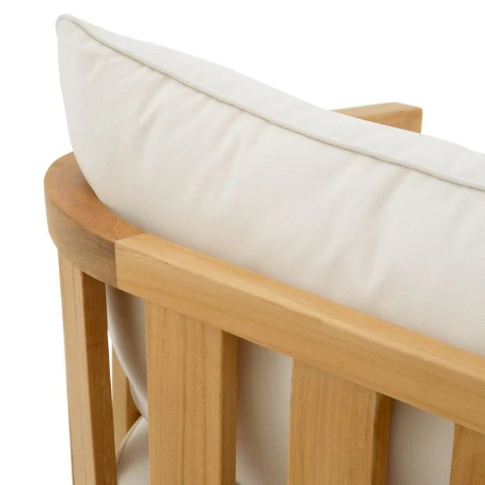 Záhradné kreslo ARUBA krémové s drevenou základňou