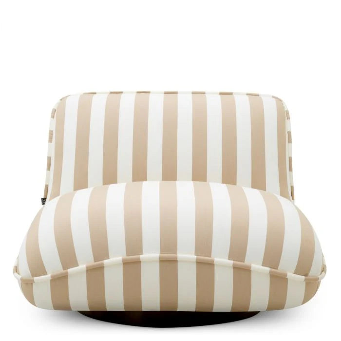 Biely otočný vonkajší fotel RELAX s krémovým odtieňom