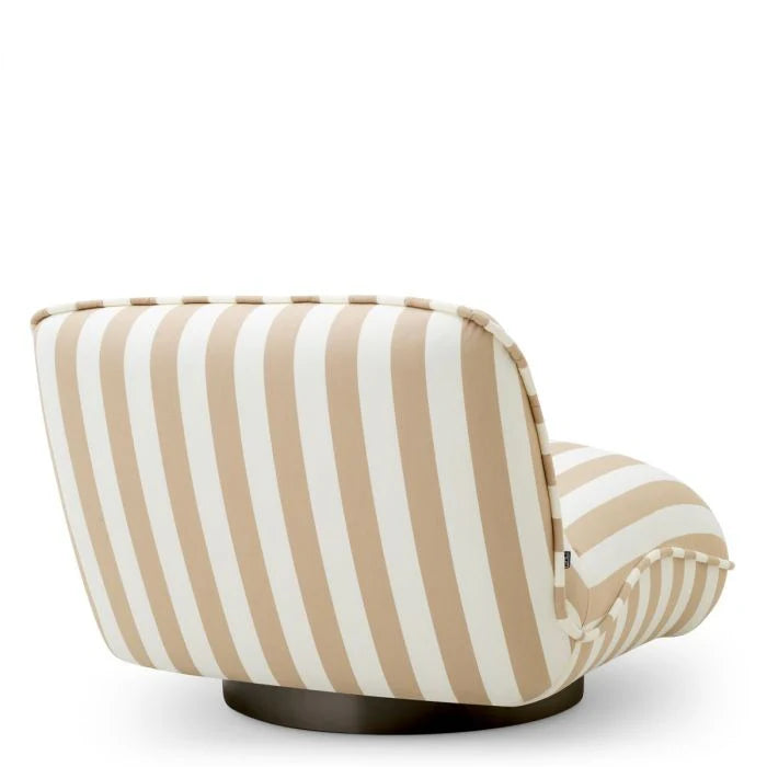 Biely otočný vonkajší fotel RELAX s krémovým odtieňom