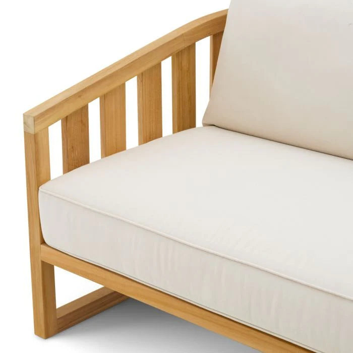 Záhradné kreslo ARUBA krémové s drevenou základňou