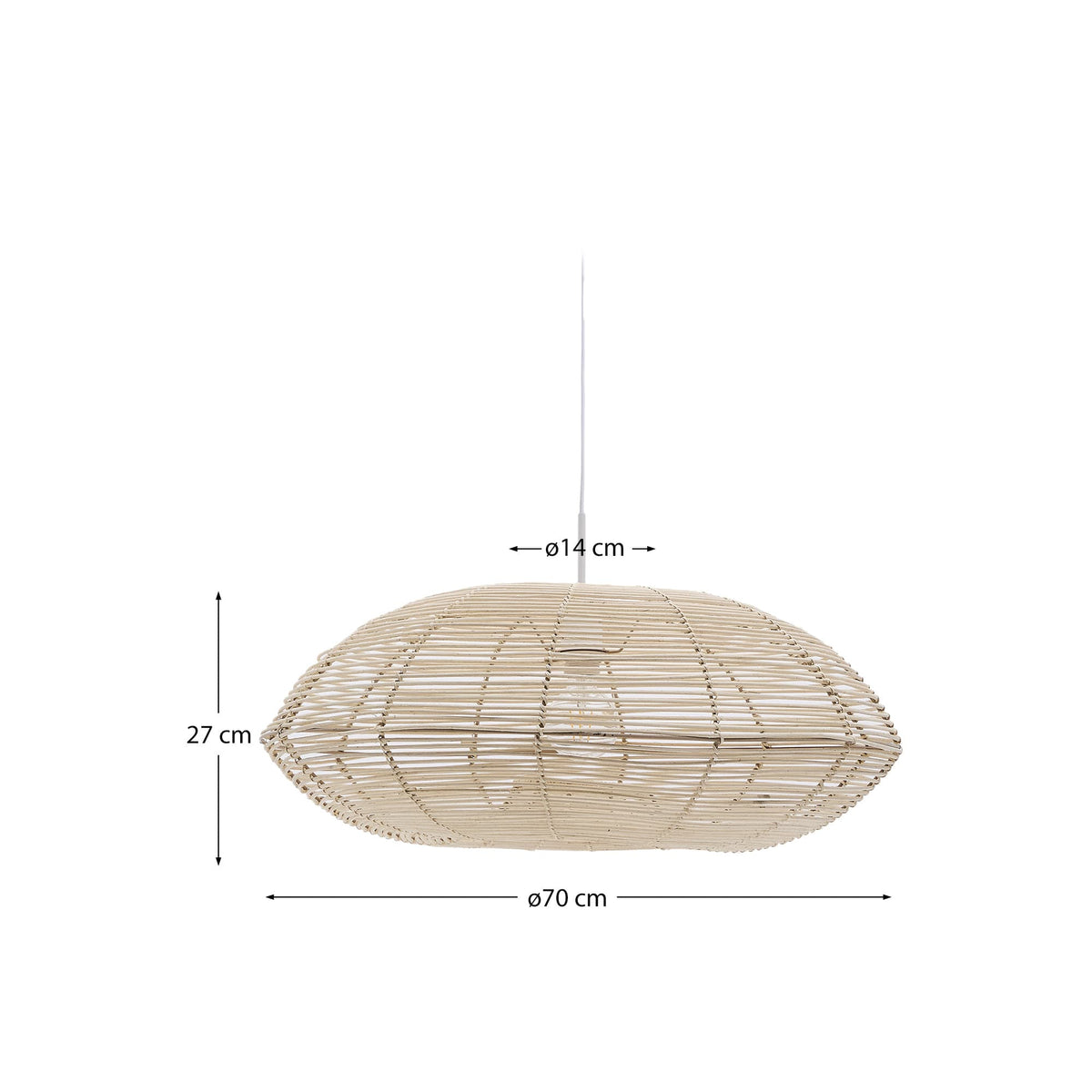 Abażur FLARO naturalny rattan – wymiary