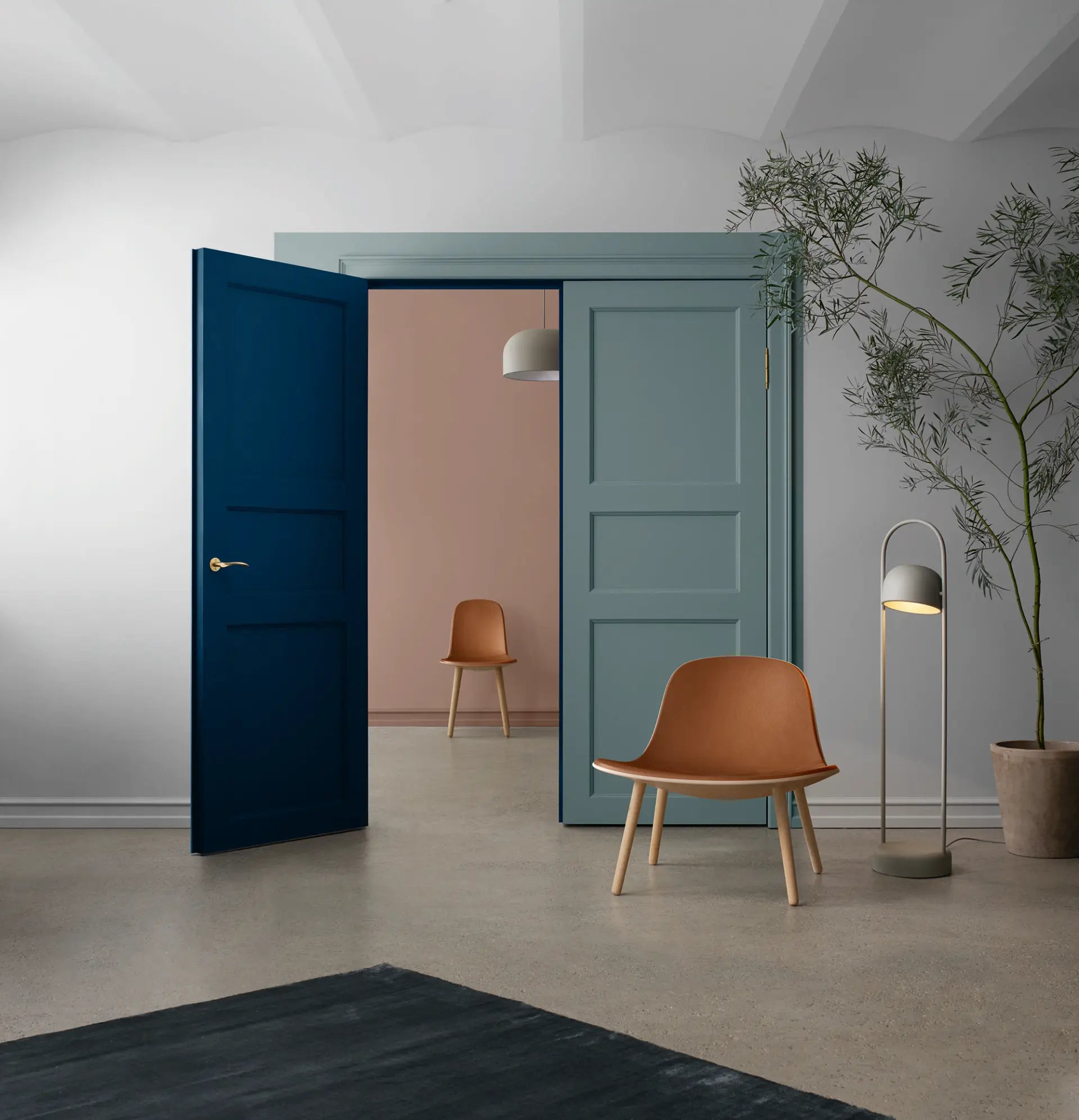 Závesná lampa QUAY šedá