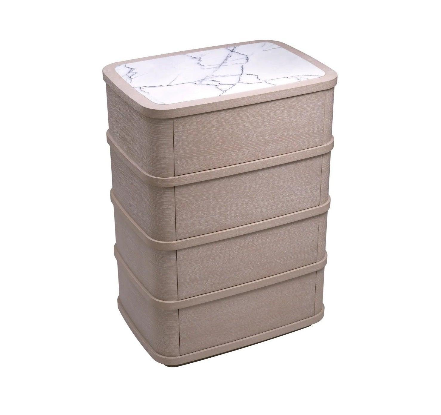 Komoda CABANA fornir dębowy z marmurem bianco Eichholtz    Eye on Design