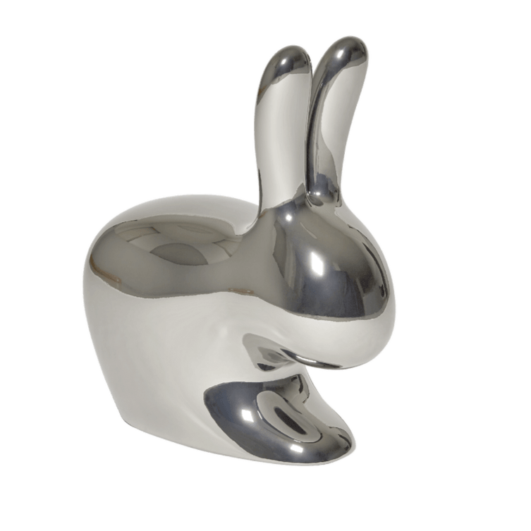 Krzesło BABY RABBIT METALLIC srebrny Qeeboo    Eye on Design