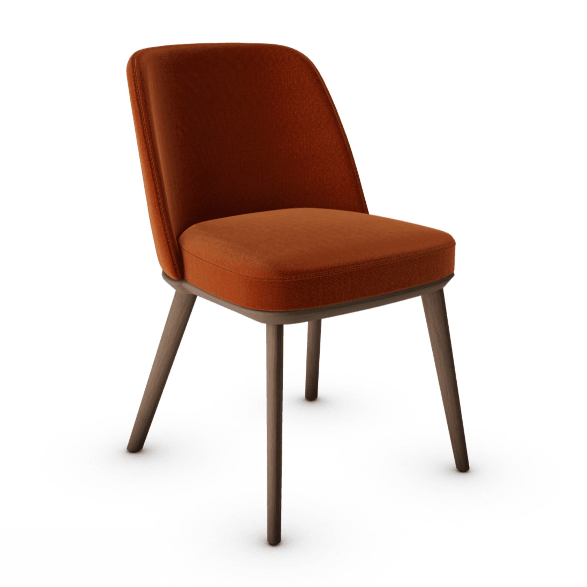 Krzesło FOYER ceglany z drewniana podstawą Calligaris drewniana ciemnobrązowa   Eye on Design