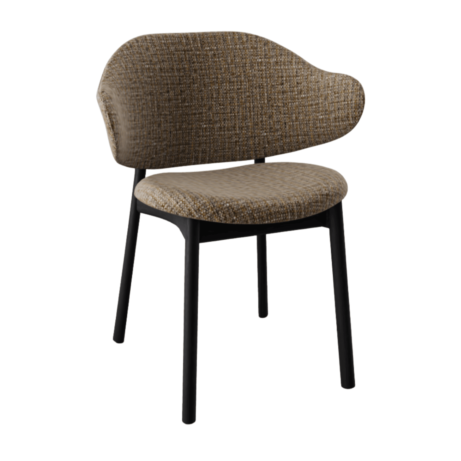 Krzesło HOLLY melanż brązowy z drewnianą podstawą Calligaris matowa czerń   Eye on Design