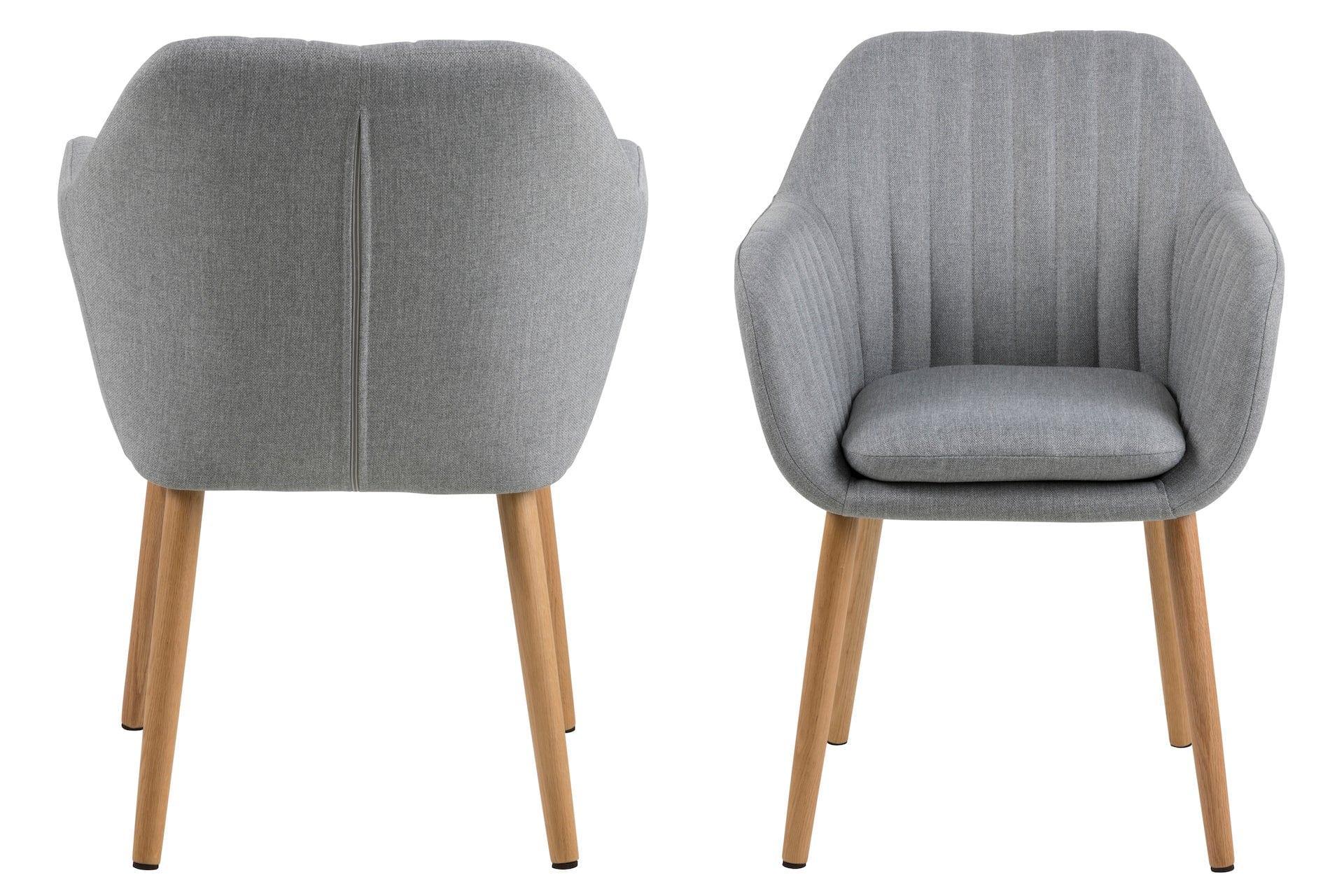 Krzesło MIKKEL jasnoszary tkanina strukturalna z drewnianą podstawą Home Essentials    Eye on Design