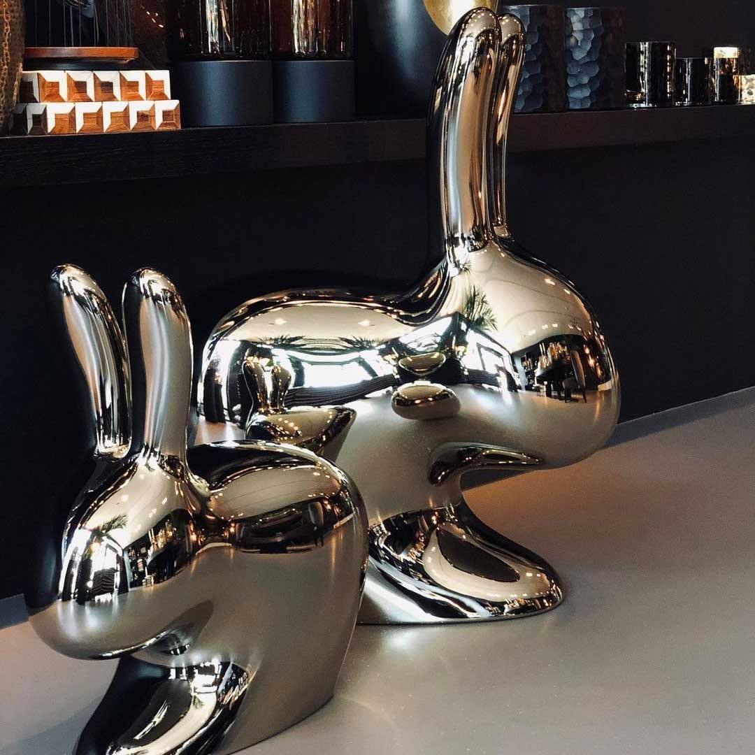 Krzesło RABBIT METALLIC srebrny Qeeboo    Eye on Design