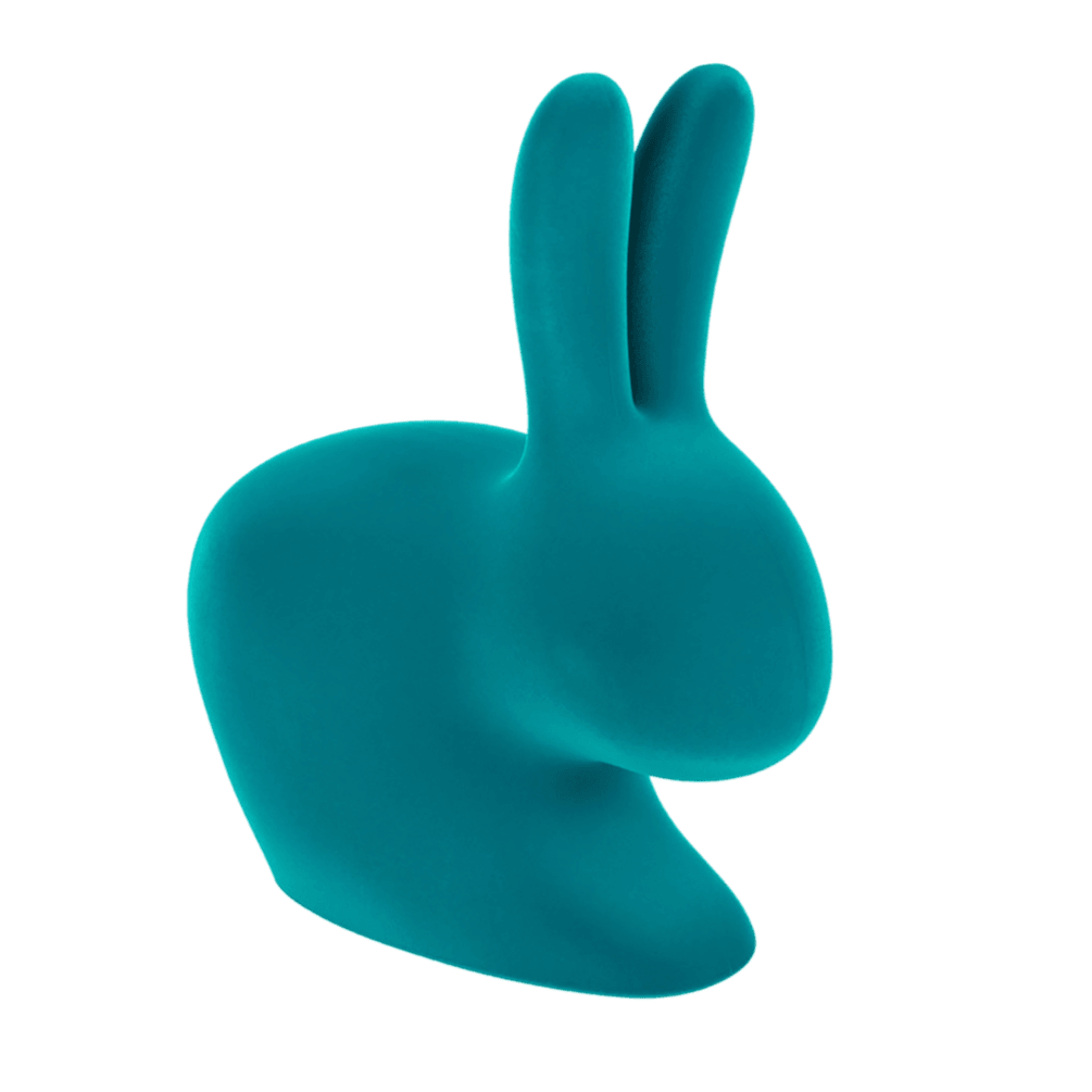 Krzesło RABBIT VELVET turkusowy Qeeboo    Eye on Design