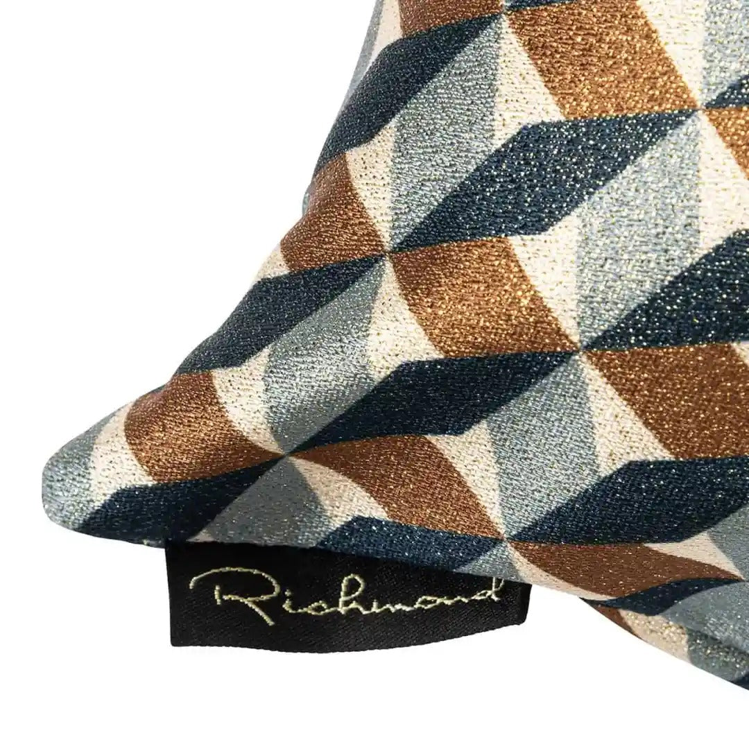 VIVIENNE Pillow Blue with Brown