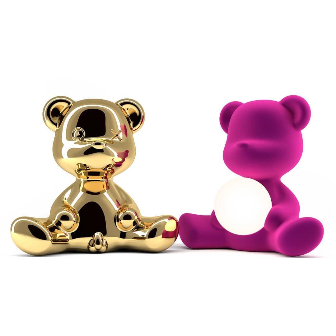 Lampa TEDDY GIRL VELVET fioletowa Qeeboo    Eye on Design