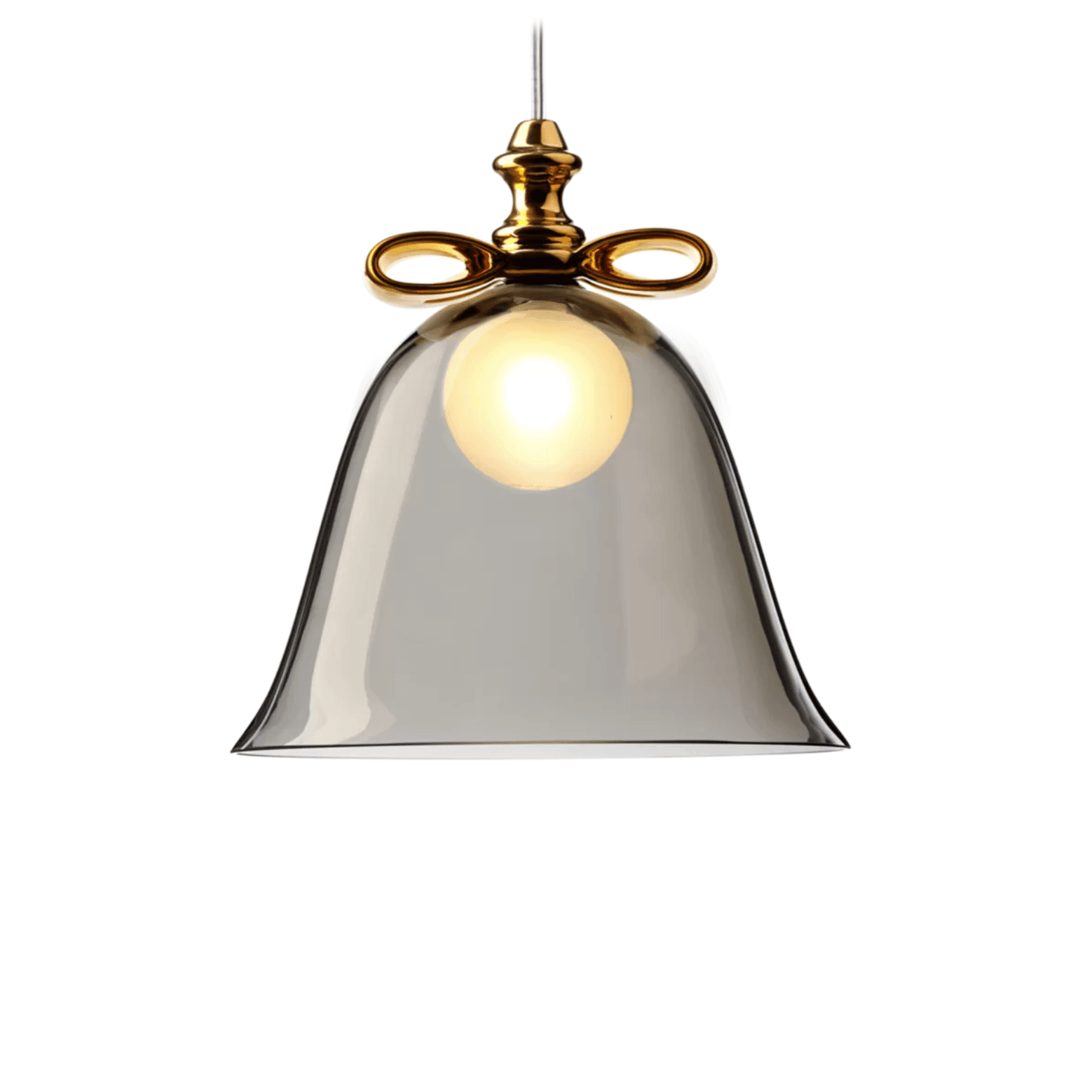 BELL pendant lamp smoked glass with gold Moooi 36 cm Eye on Design