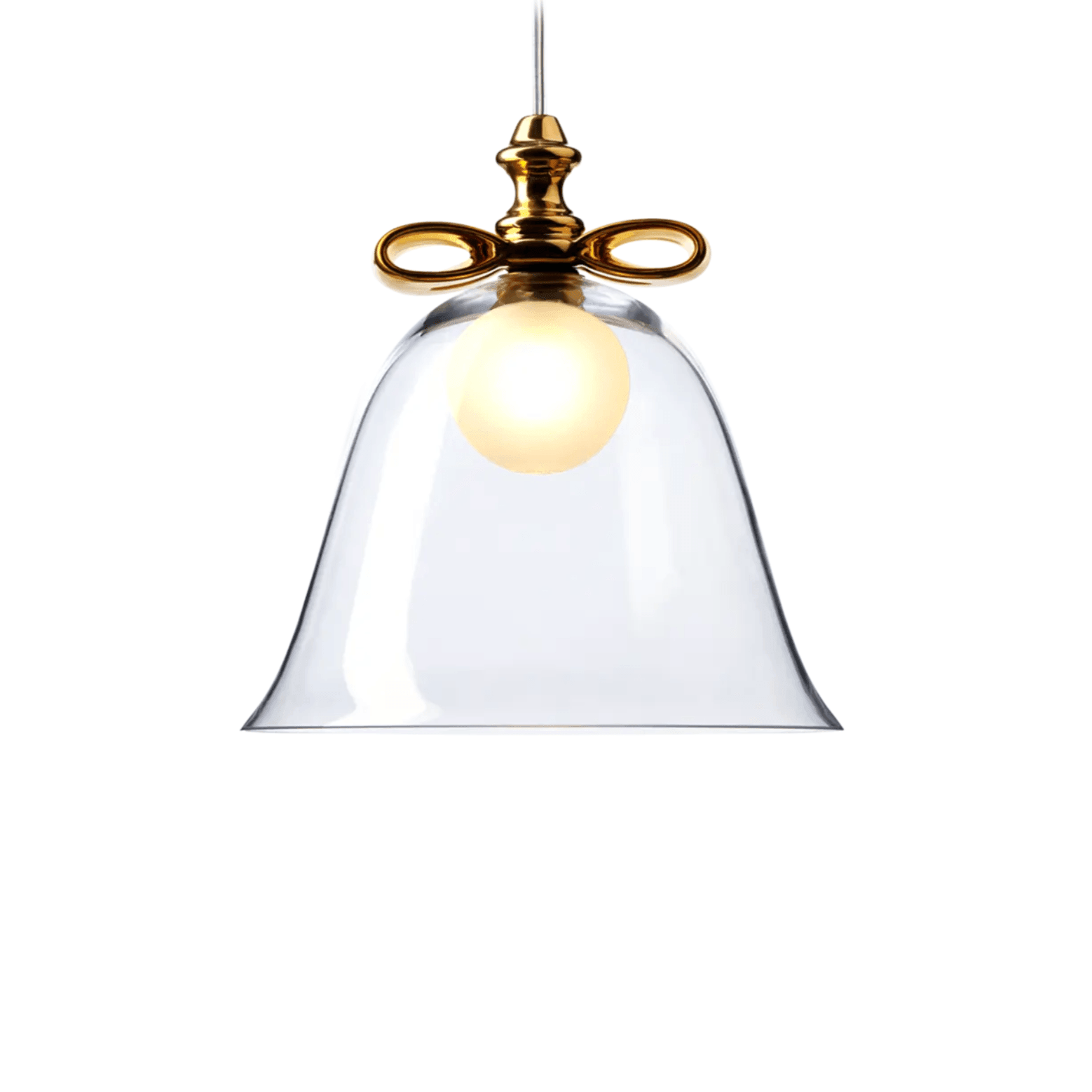 BELL pendant lamp transparent glass with gold Moooi 36 cm Eye on Design