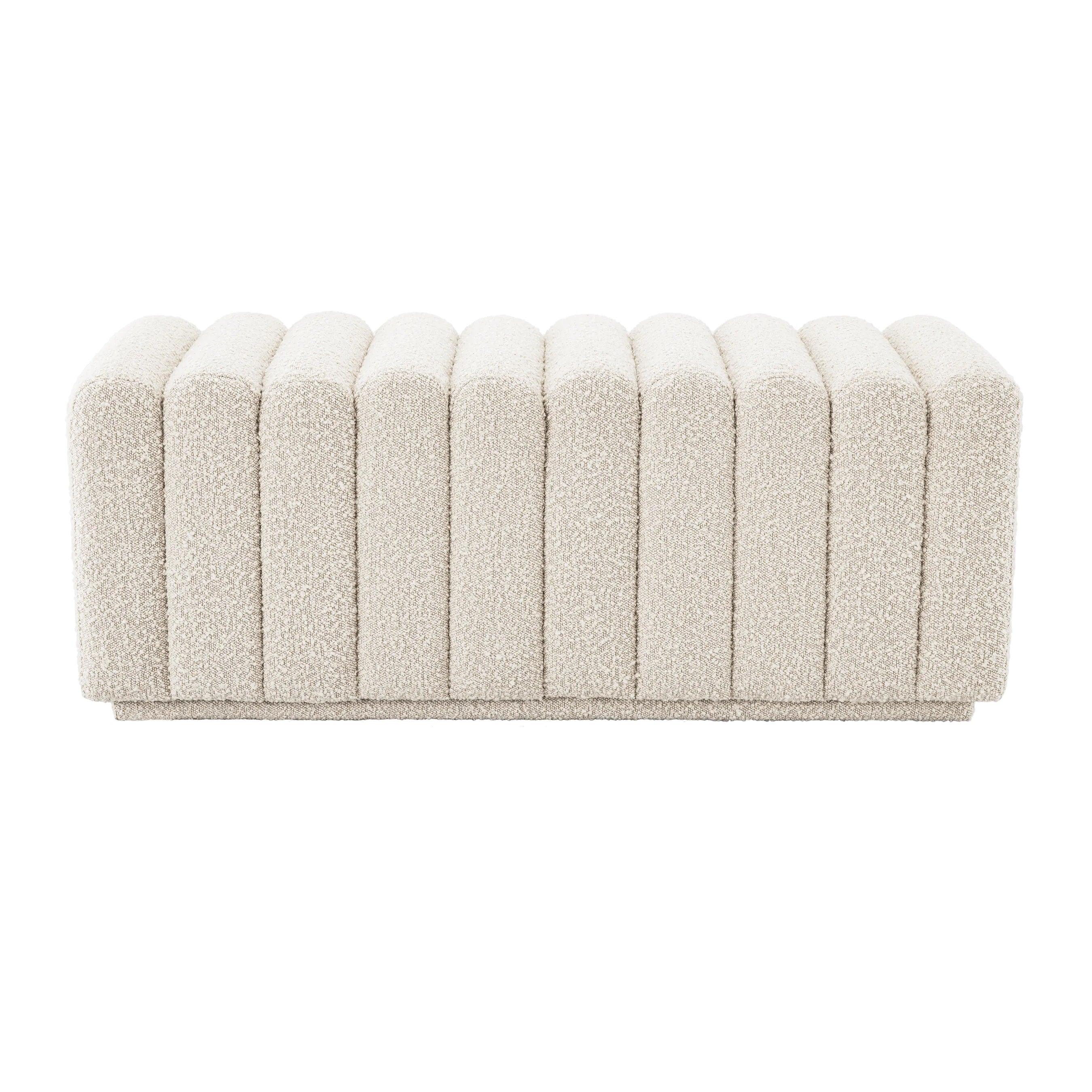 Ławka w tkaninie boucle BENTE kremowy Eichholtz    Eye on Design