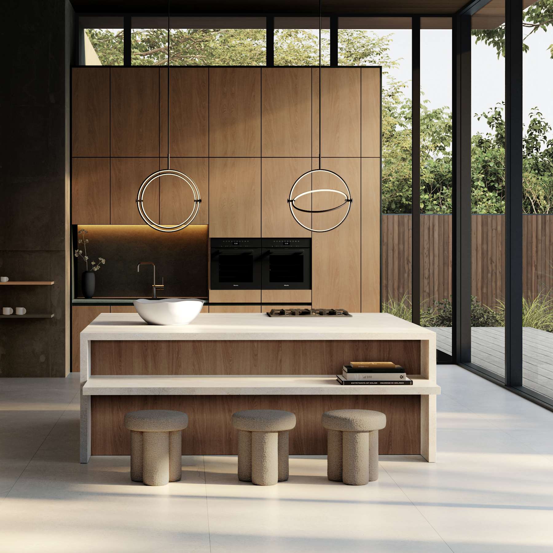 Stolička BIG FOOT bouclé piesková