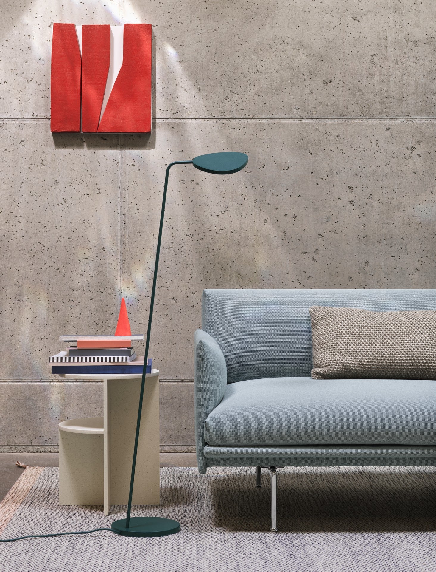 Podlahová lampa LEAF tmavozelená