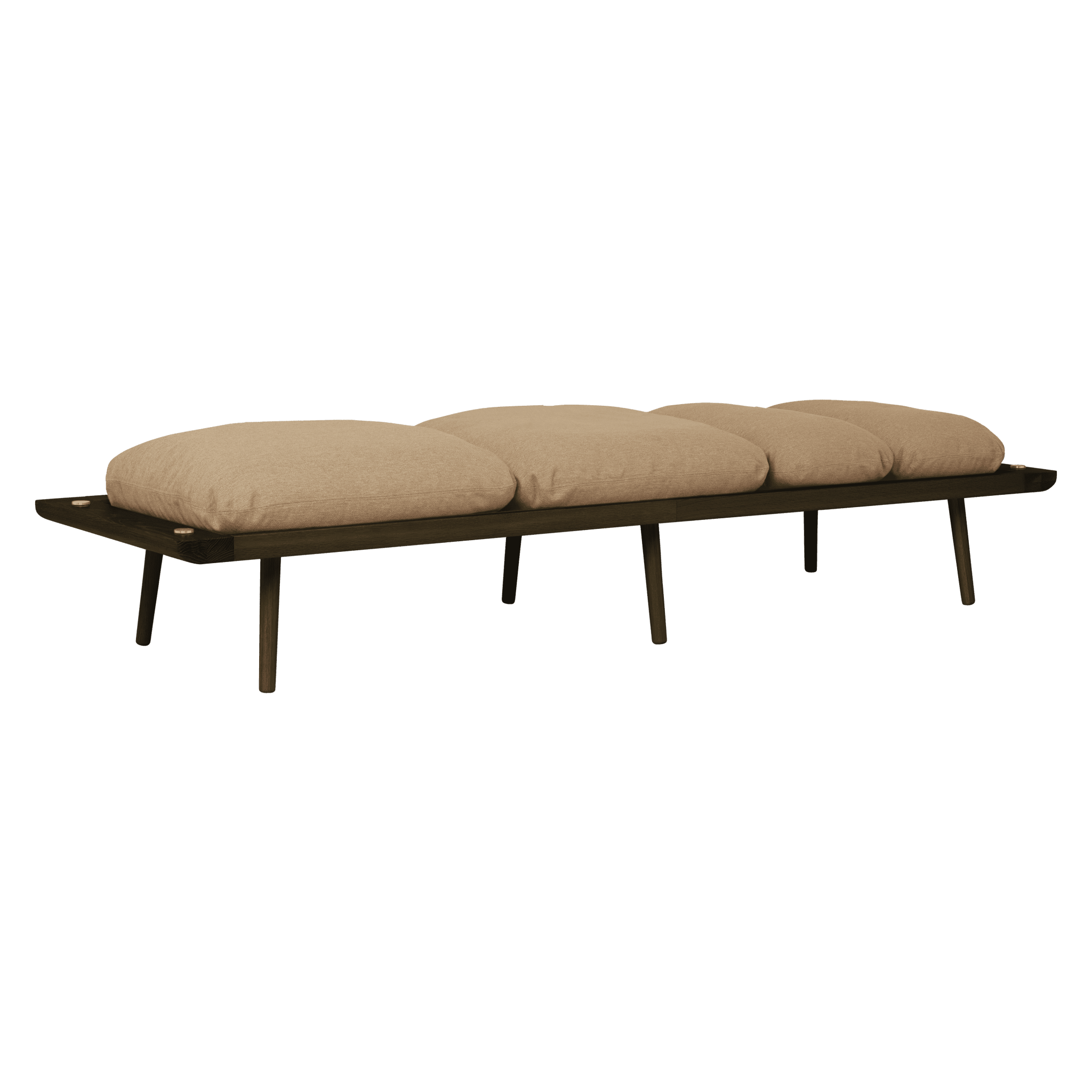 Leżanka LOUNGE AROUND karmelowy z ciemno dębową podstawą UMAGE    Eye on Design