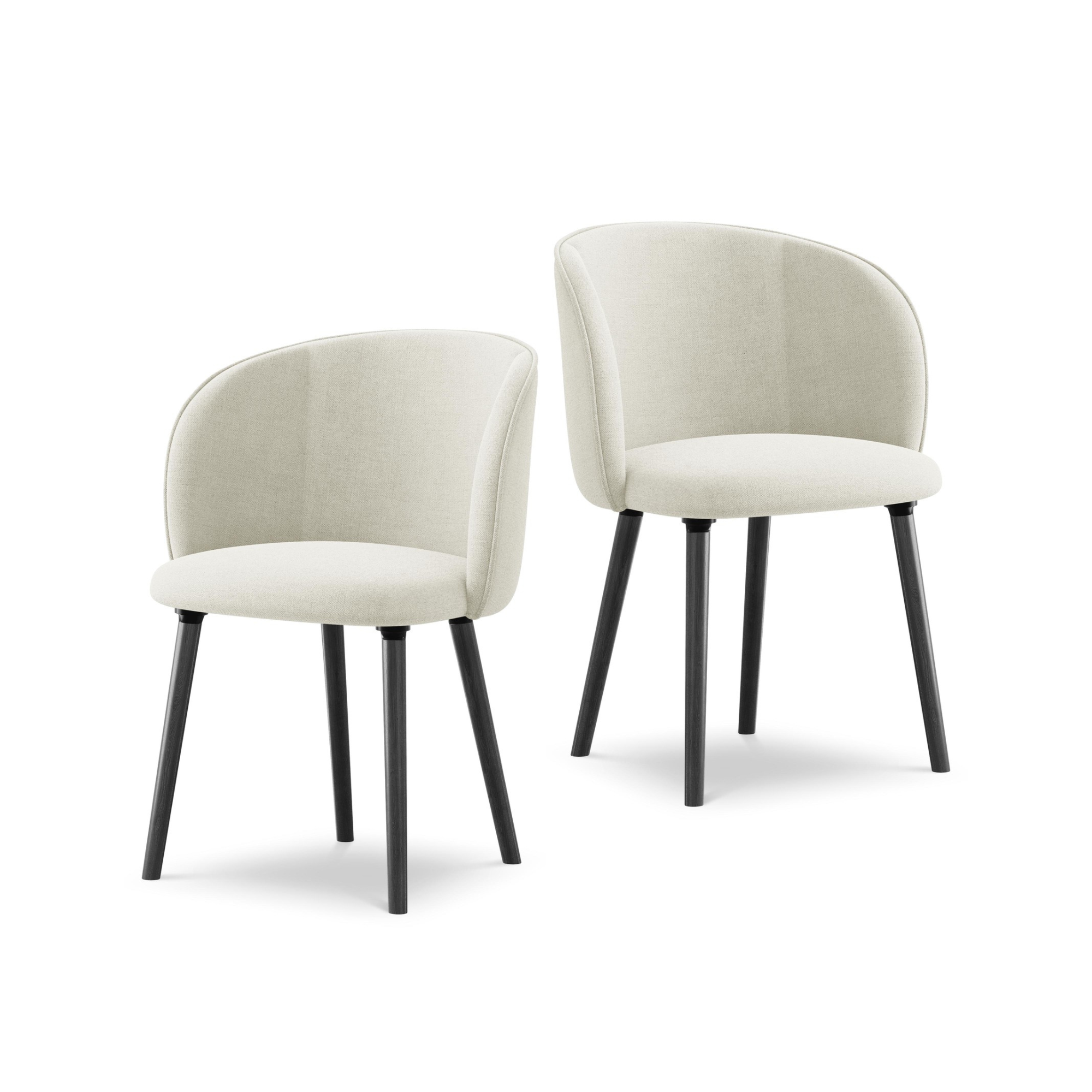 Stolička MAIA béžová s čiernym dubovým podstavcom