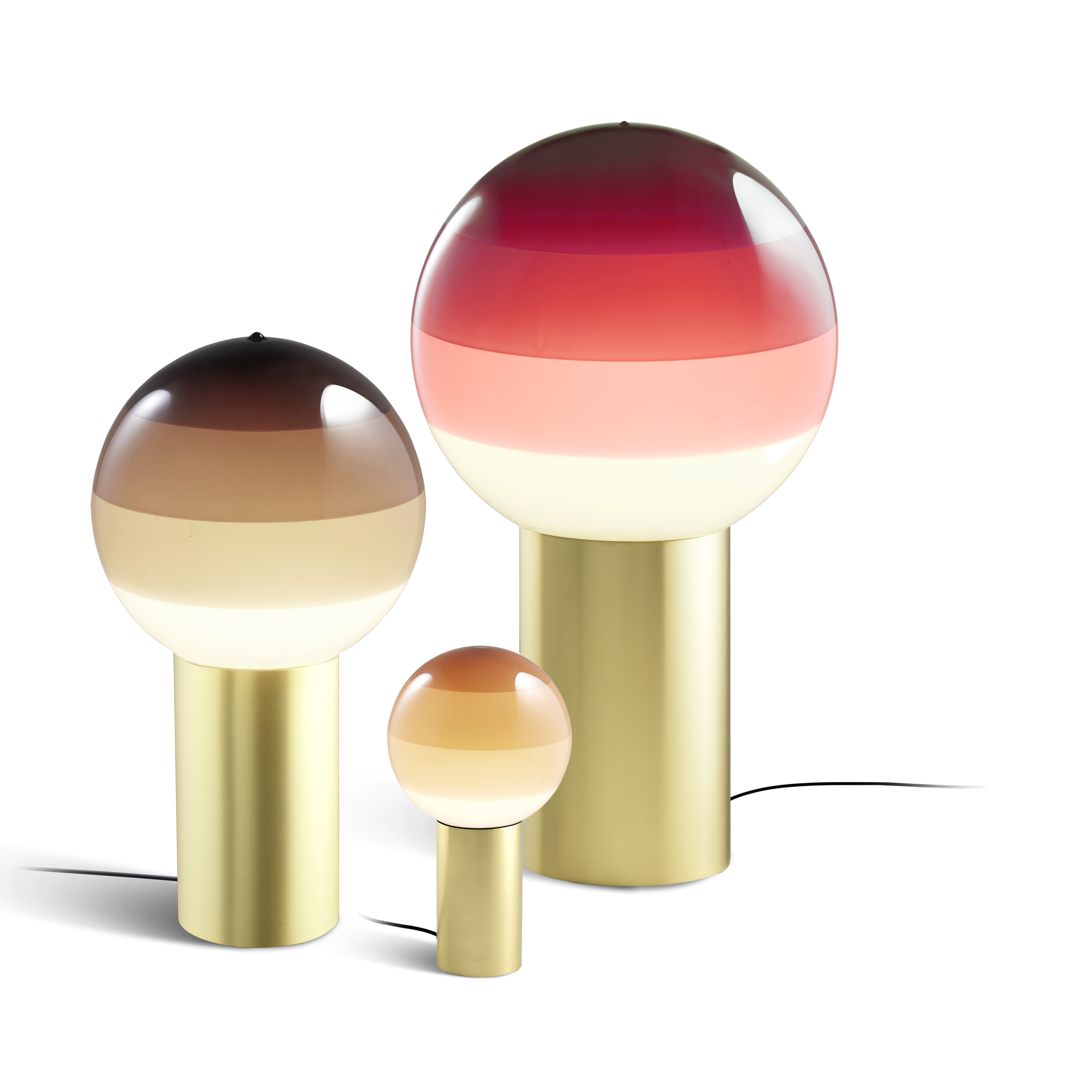 Stolná lampa DIPPING krémová so zlatým podstavcom