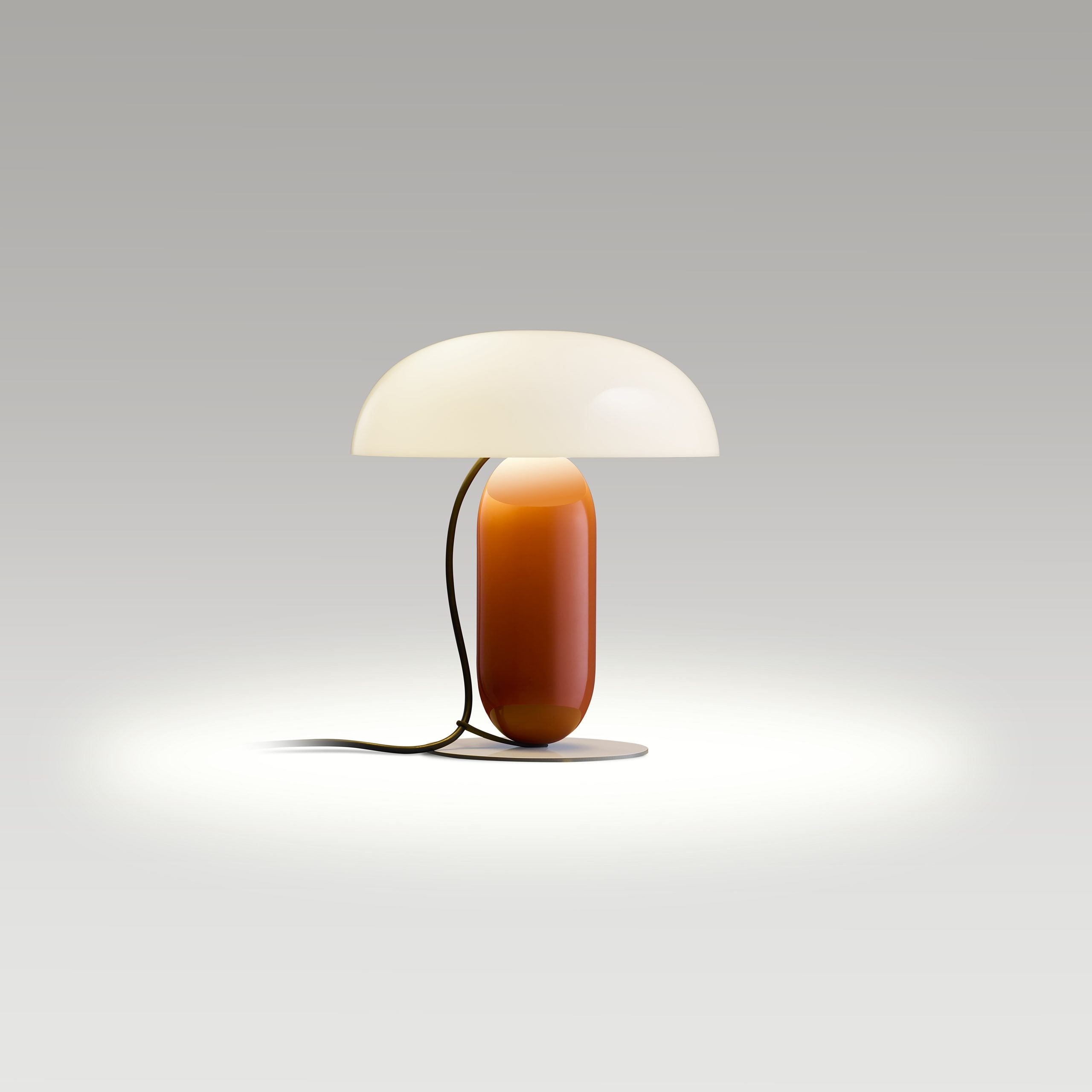 Stolná lampa GAMBOSA biela s oranžovým podstavcom