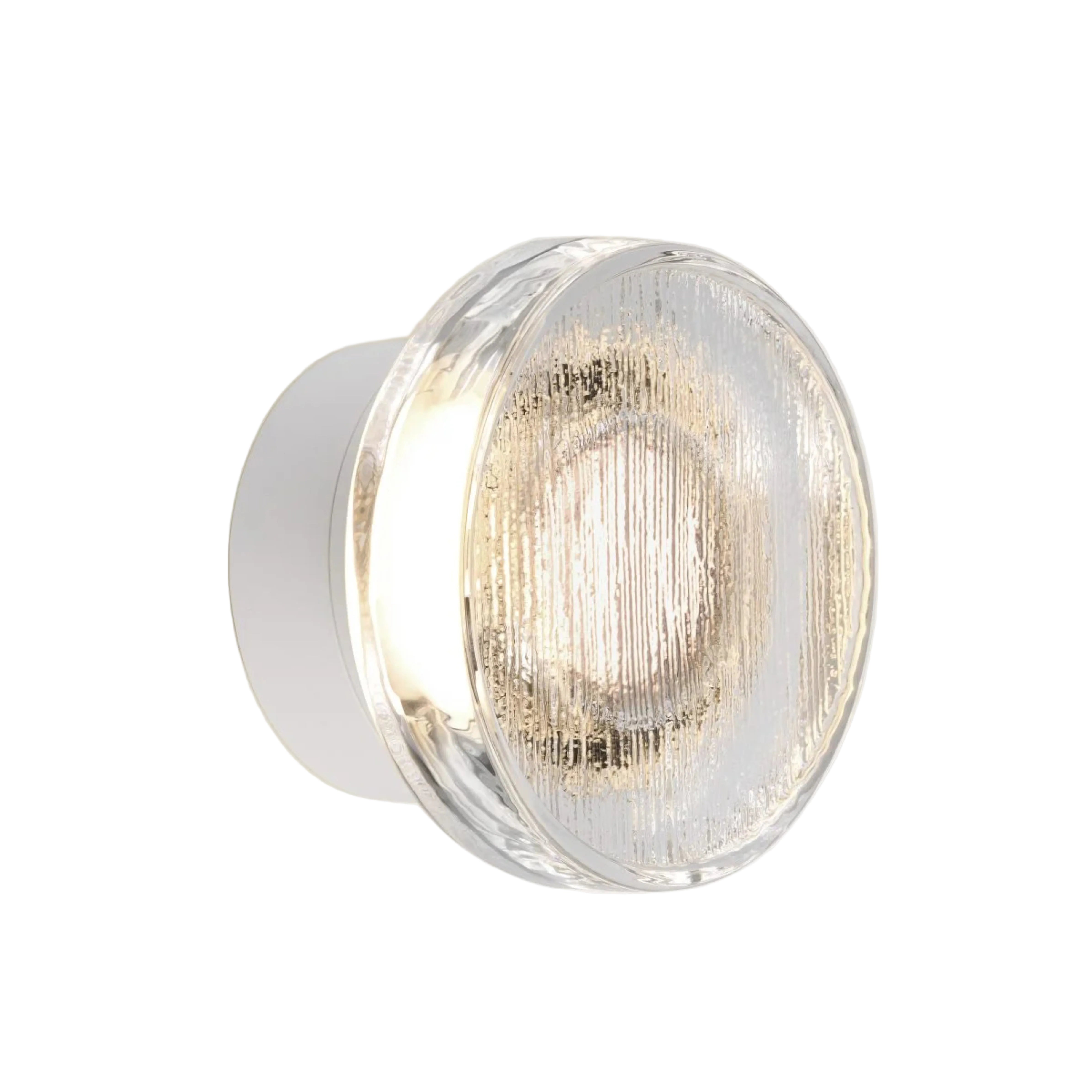 Biela vonkajšia lampa ROC so sklom