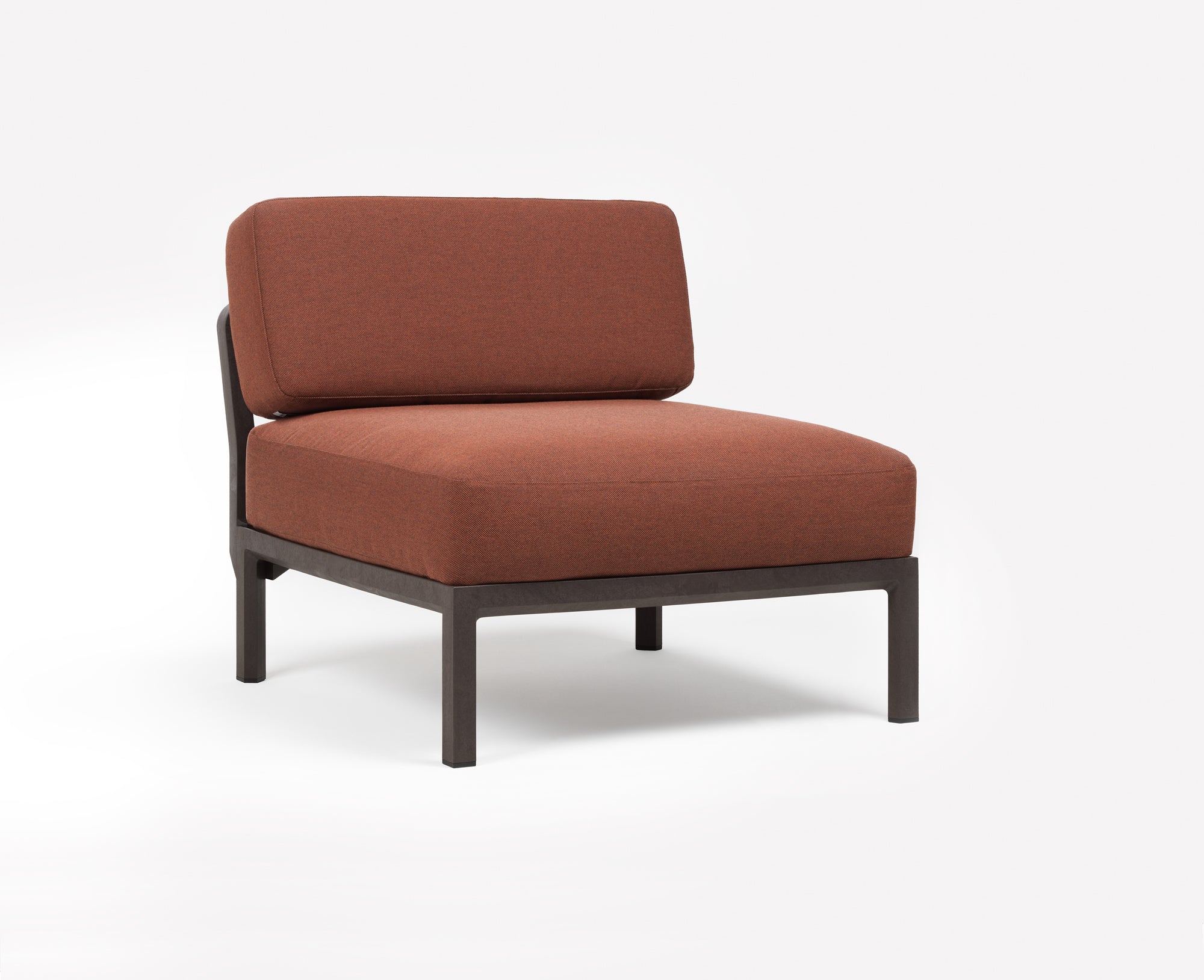 MAXIMO 5 Gray Modular Outdoor Corner Sofa with Brown Base