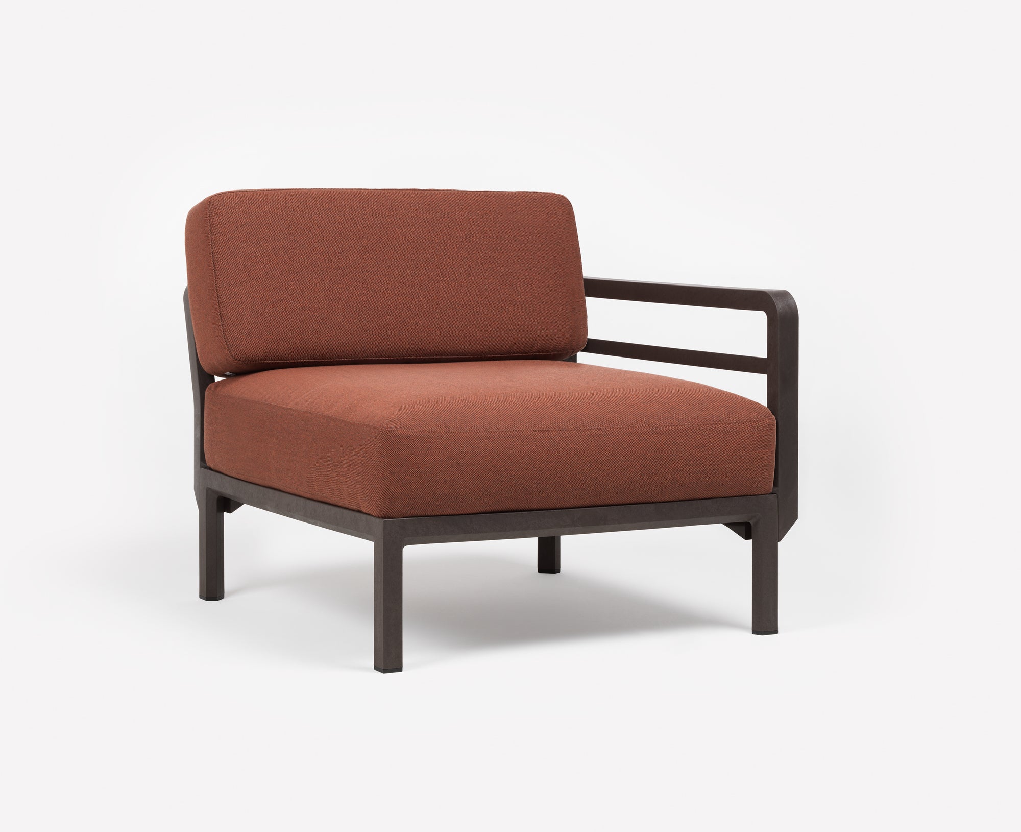 MAXIMO 5 Gray Modular Outdoor Corner Sofa with Brown Base