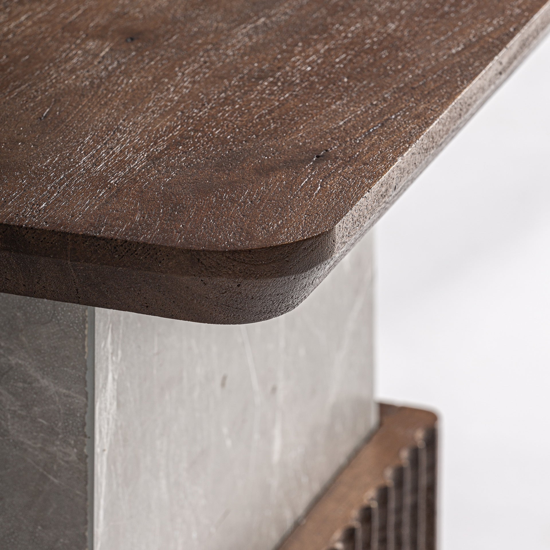 ANZEX Side Table in Mango Wood with Grey Marble