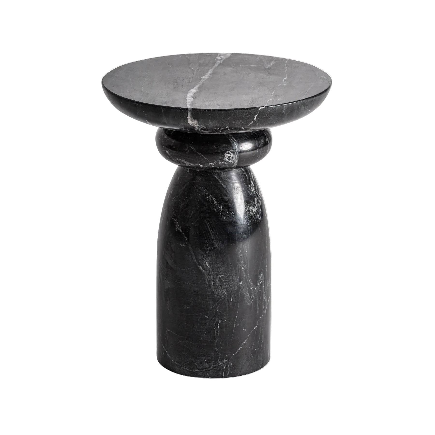 BLEASBY Side Table Black Marble