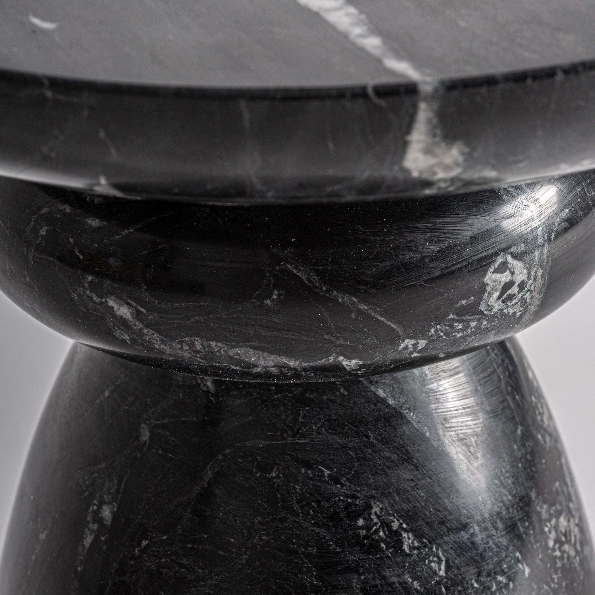 BLEASBY Side Table Black Marble