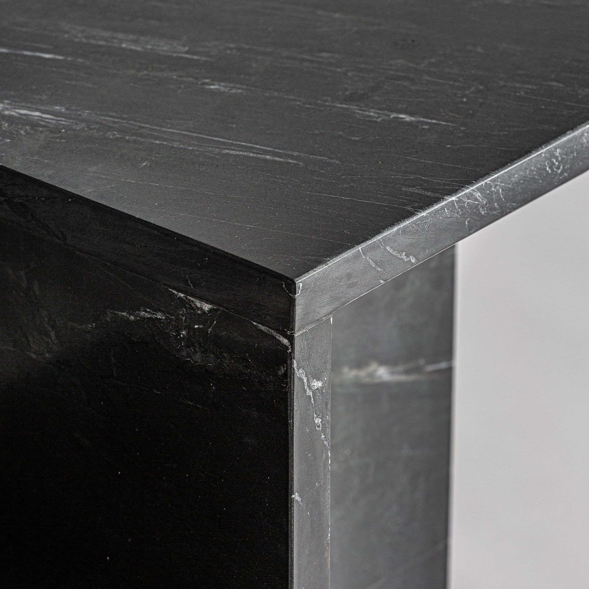 MARQUINA Black Marble Double-Top Side Table
