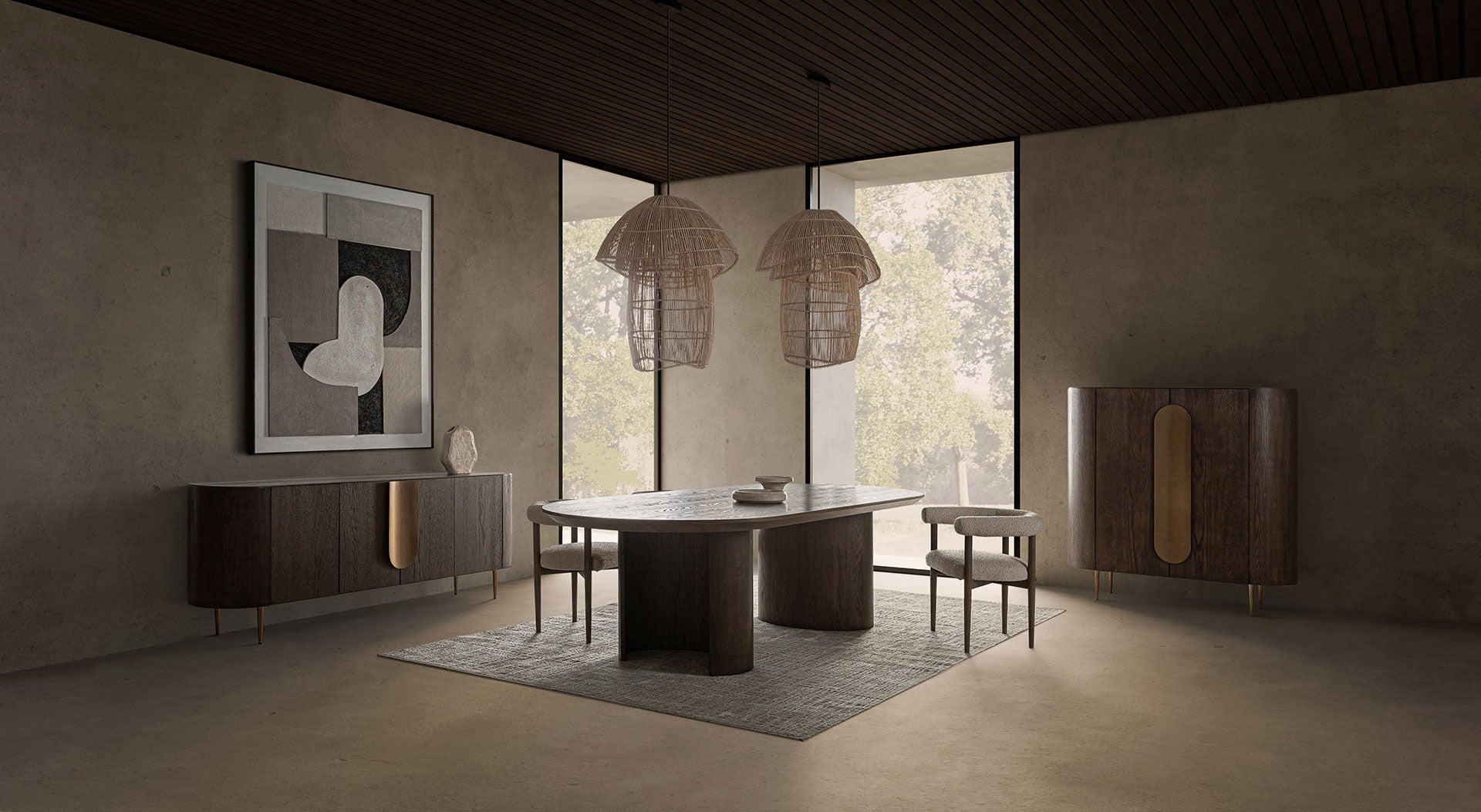 TREIGNAC Oak Veneer Table