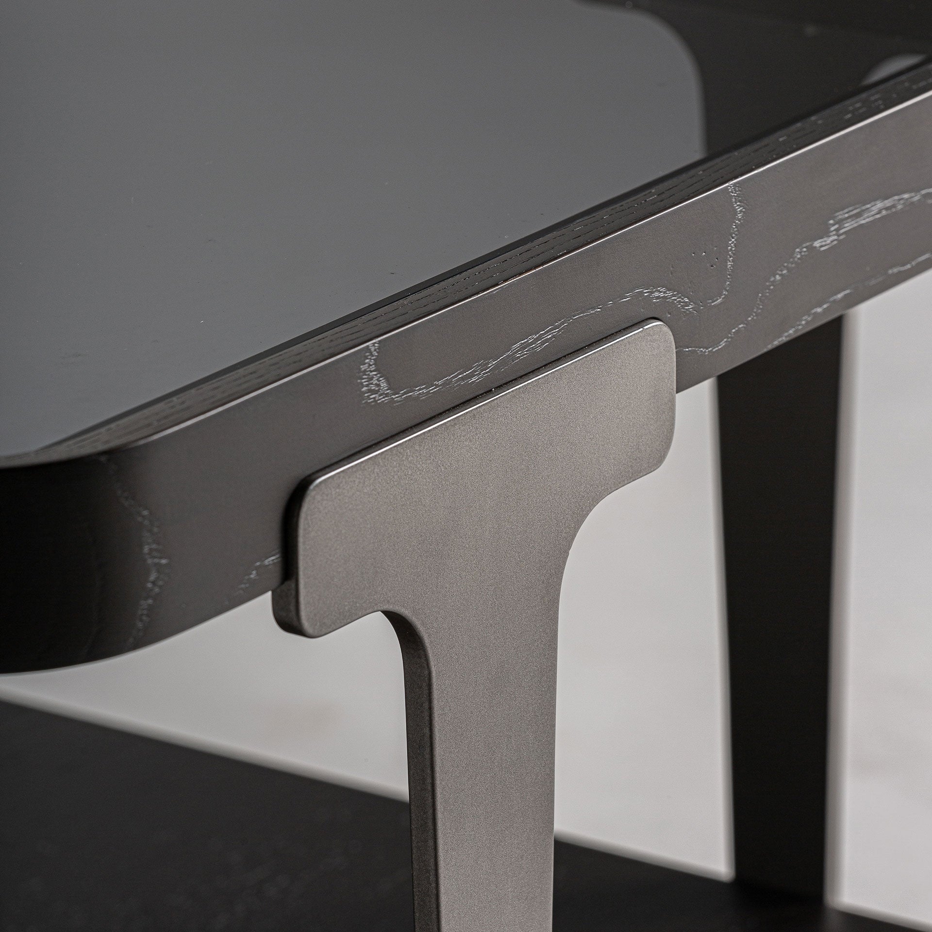 BREIL Coffee Table Dark Oak Veneer with Glass Top