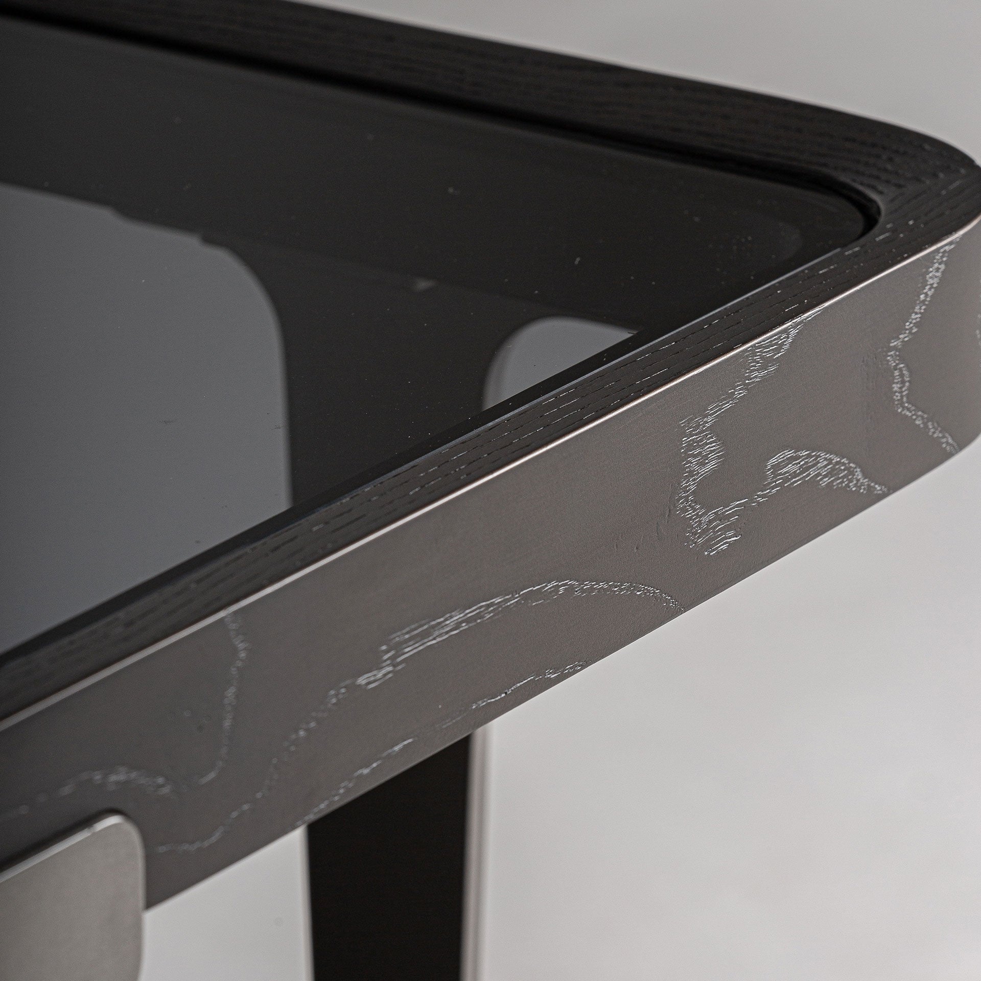 BREIL Coffee Table Dark Oak Veneer with Glass Top