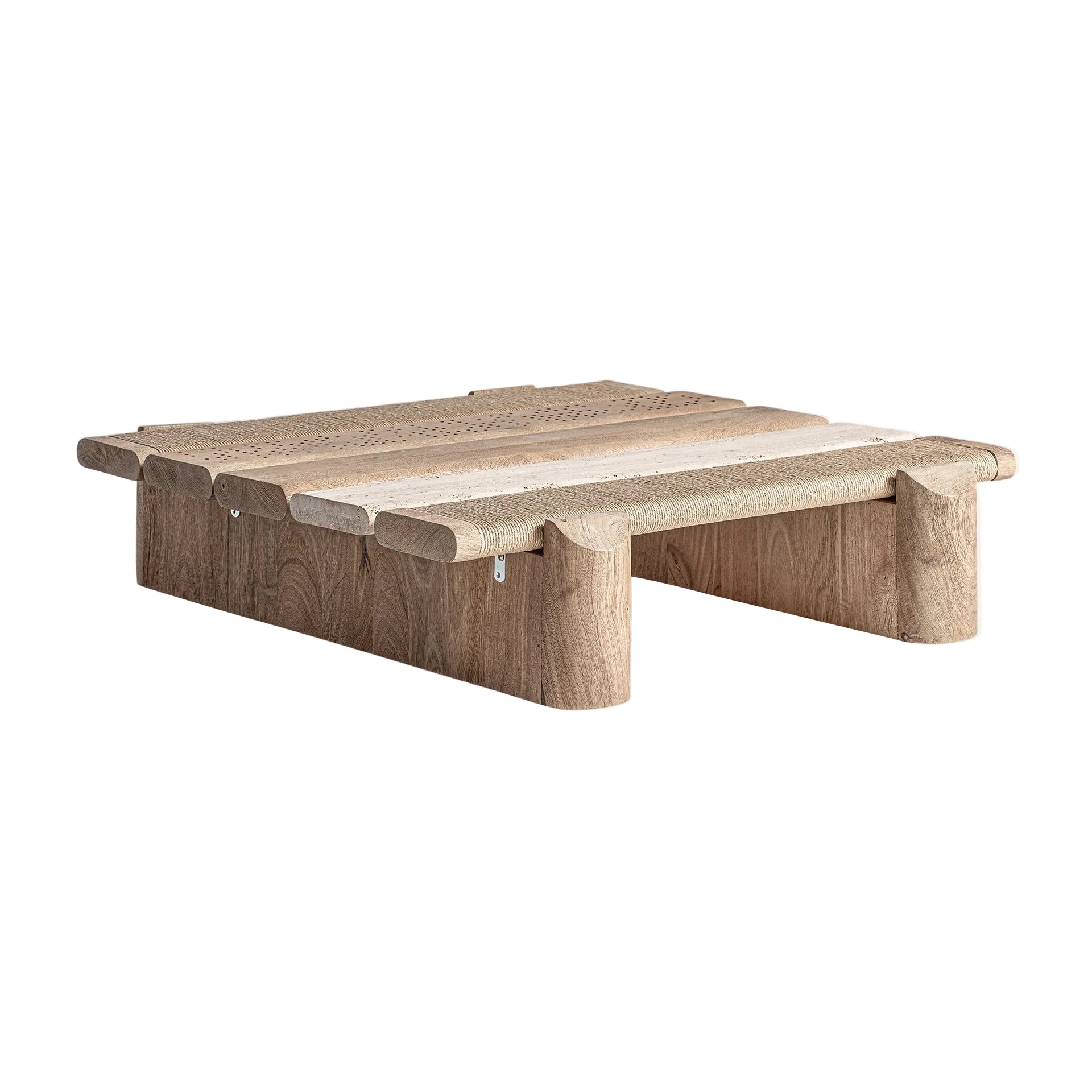 JACQUARD Coffee Table in Mango Wood with Marble