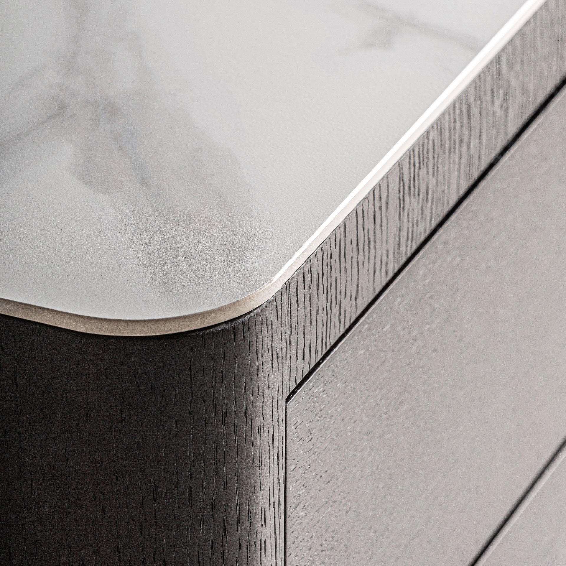 WHOLEN Nightstand in Dark Brown with White Top
