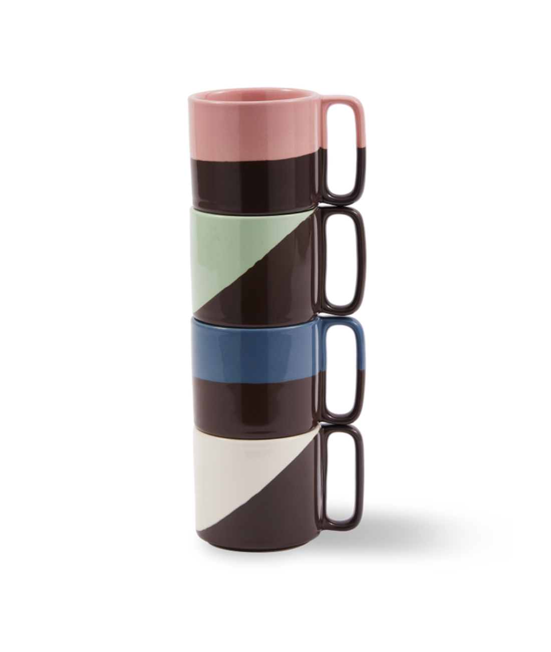 Súprava hrnčekov STACKING farebná s tmavosivou