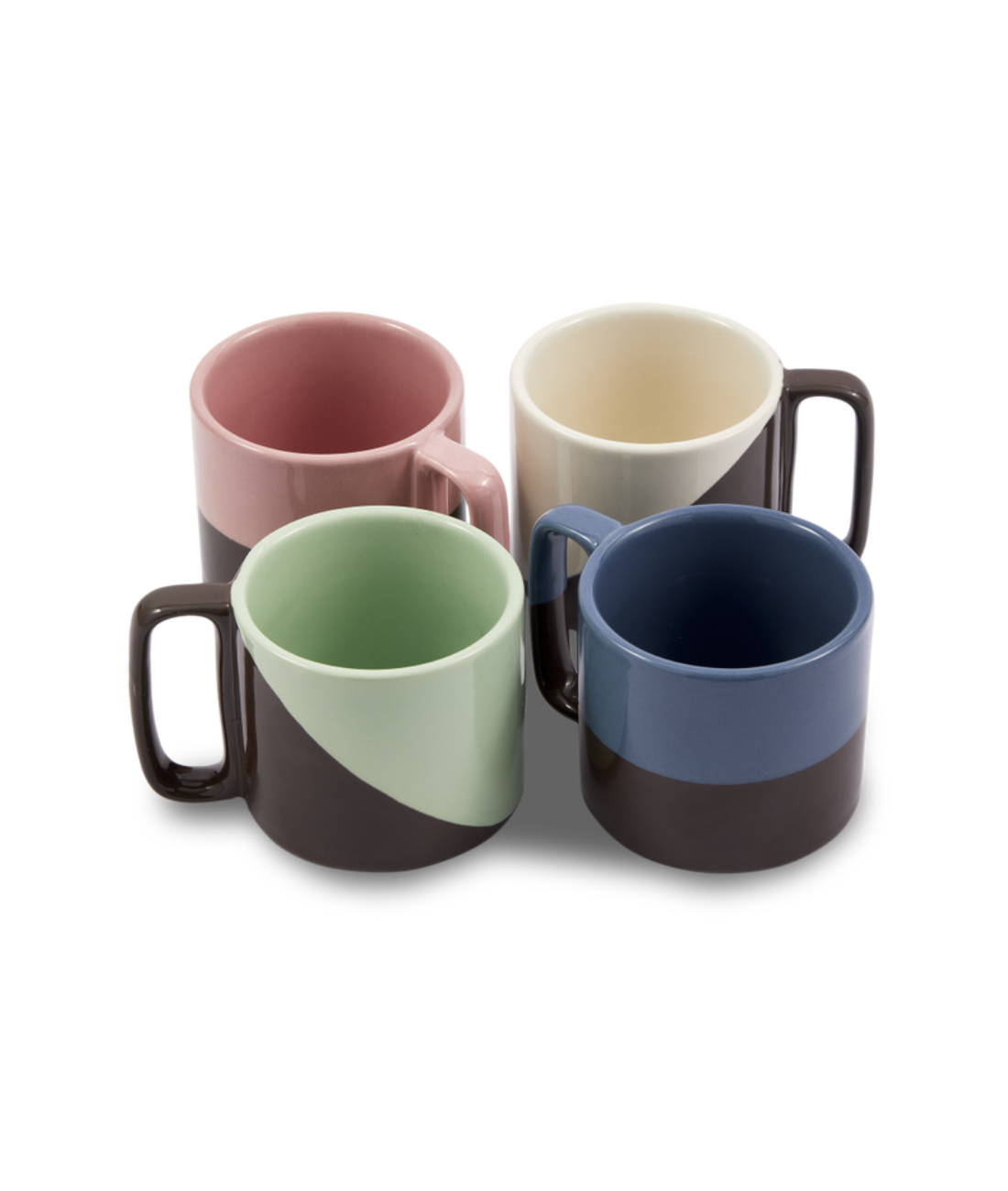 Súprava hrnčekov STACKING farebná s tmavosivou