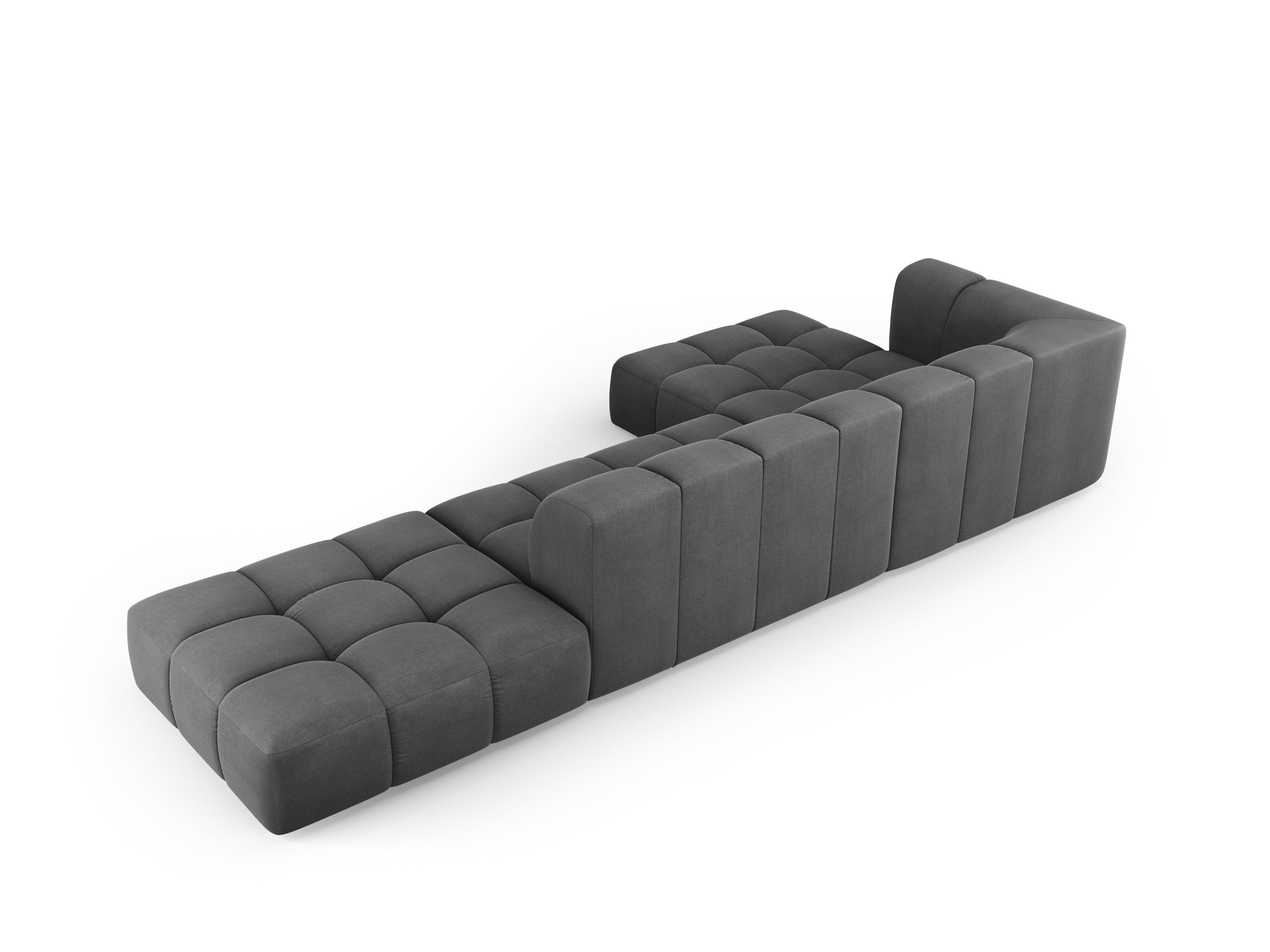 Narożnik 5-osobowy lewostronny otwarty FRANCESCA ciemnoszary szenil Milo Casa    Eye on Design