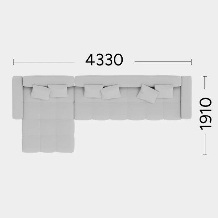 Narożnik lewostronny TUFTI Rosanero 433x191 cm Grupa 0  Eye on Design