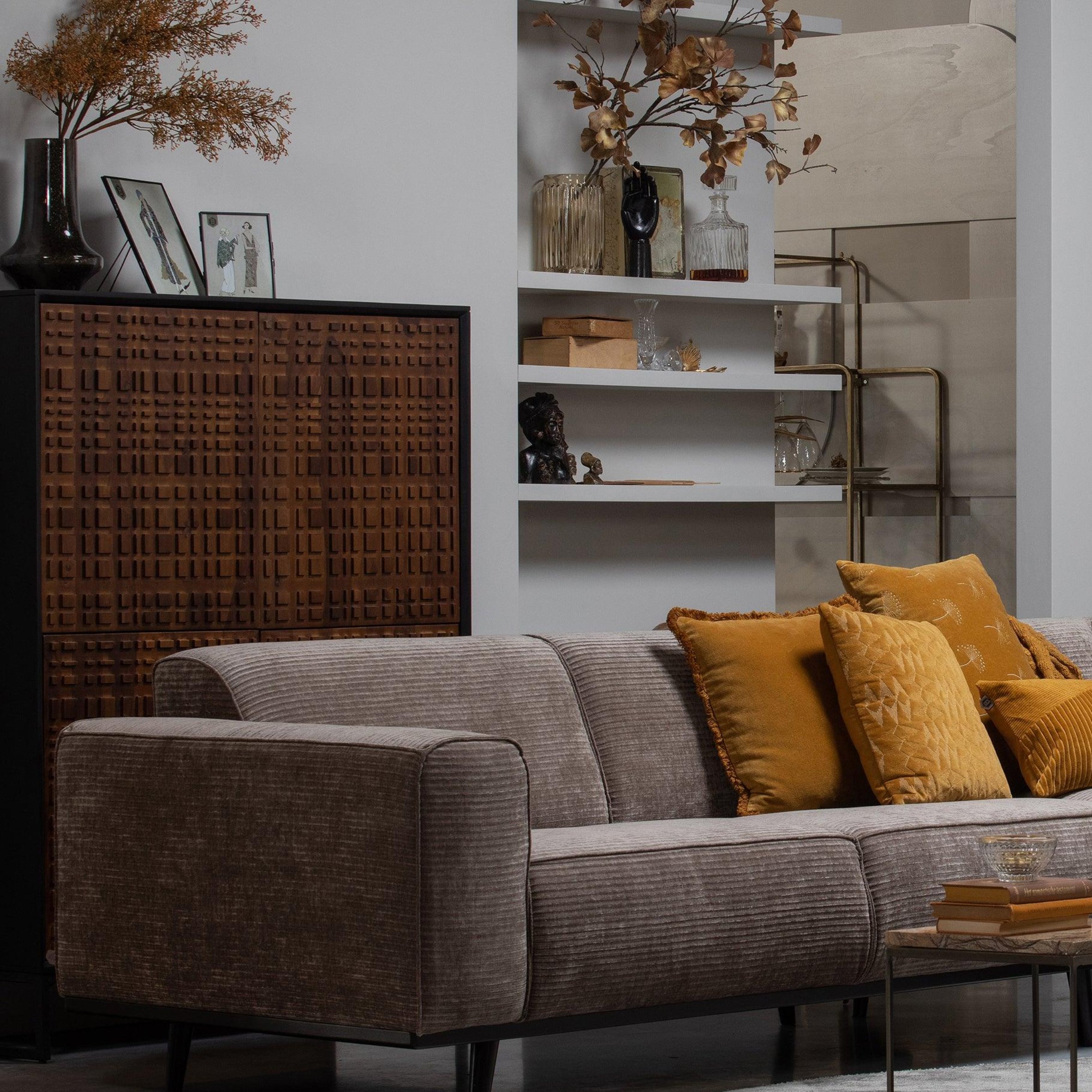 4-Seater STATEMENT Sofa in Light Brown Mélange