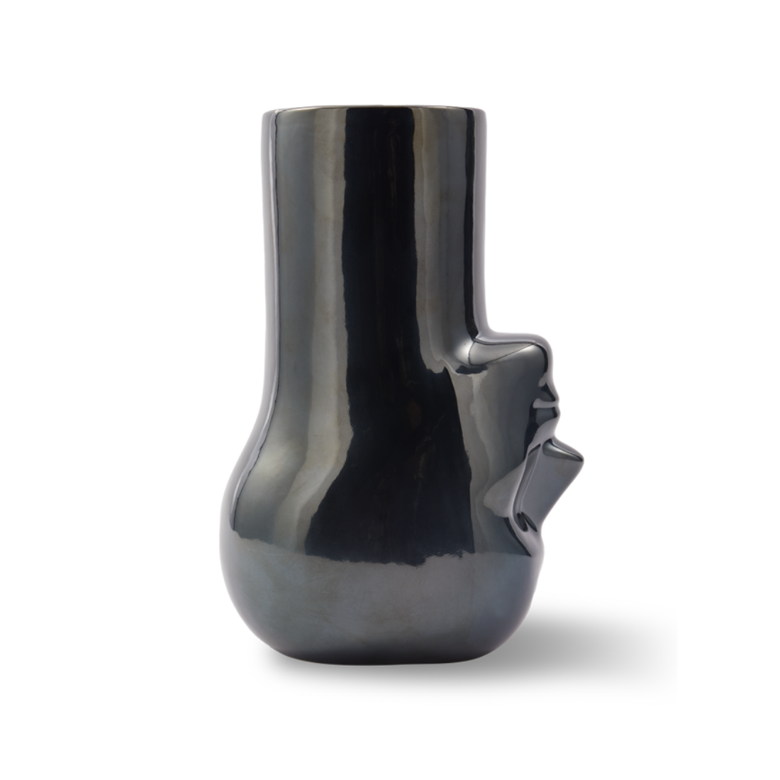 UPSIDE-DOWN LONG NECK vase dark gray