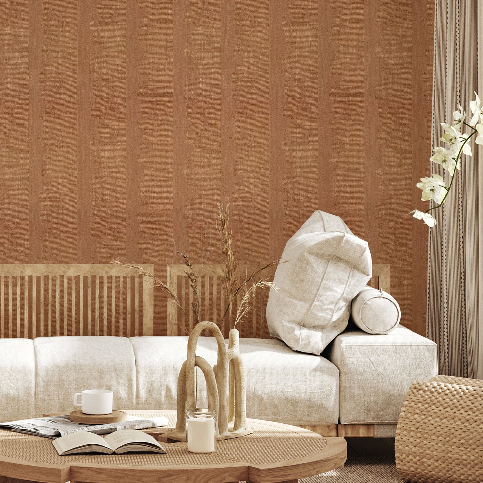 Tapeta štrukturálna s metalickými odrazmi NÉRIKOMI - CUIVRE medená