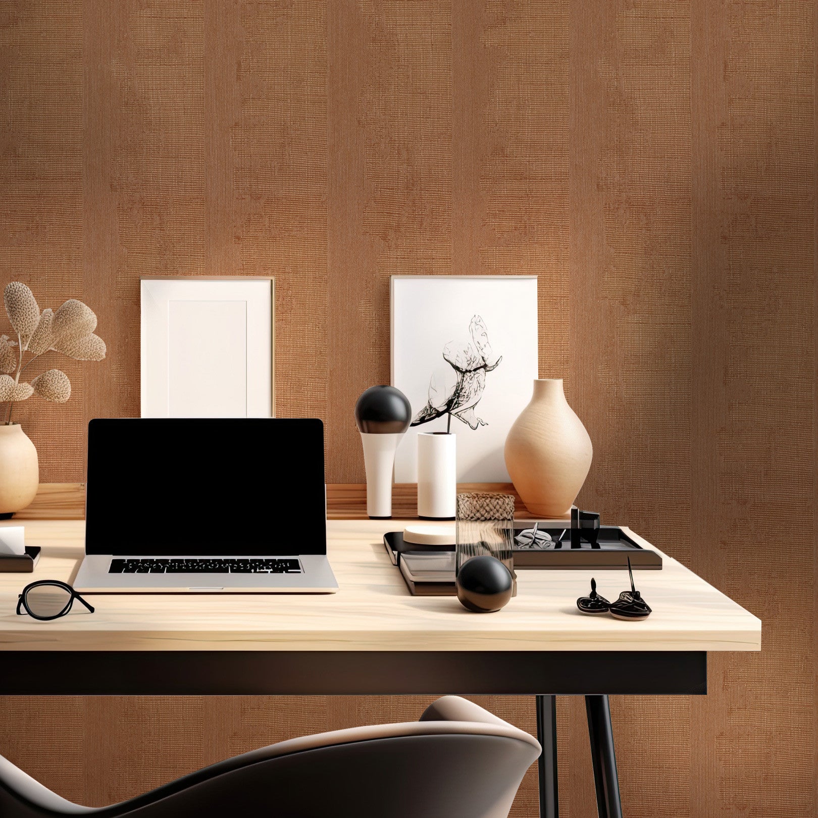 Tapeta štrukturálna s metalickými odrazmi NÉRIKOMI - CUIVRE medená