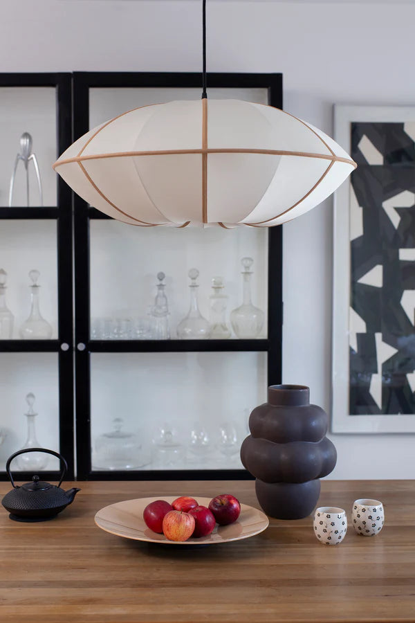 UFO lampshade broken white with amber