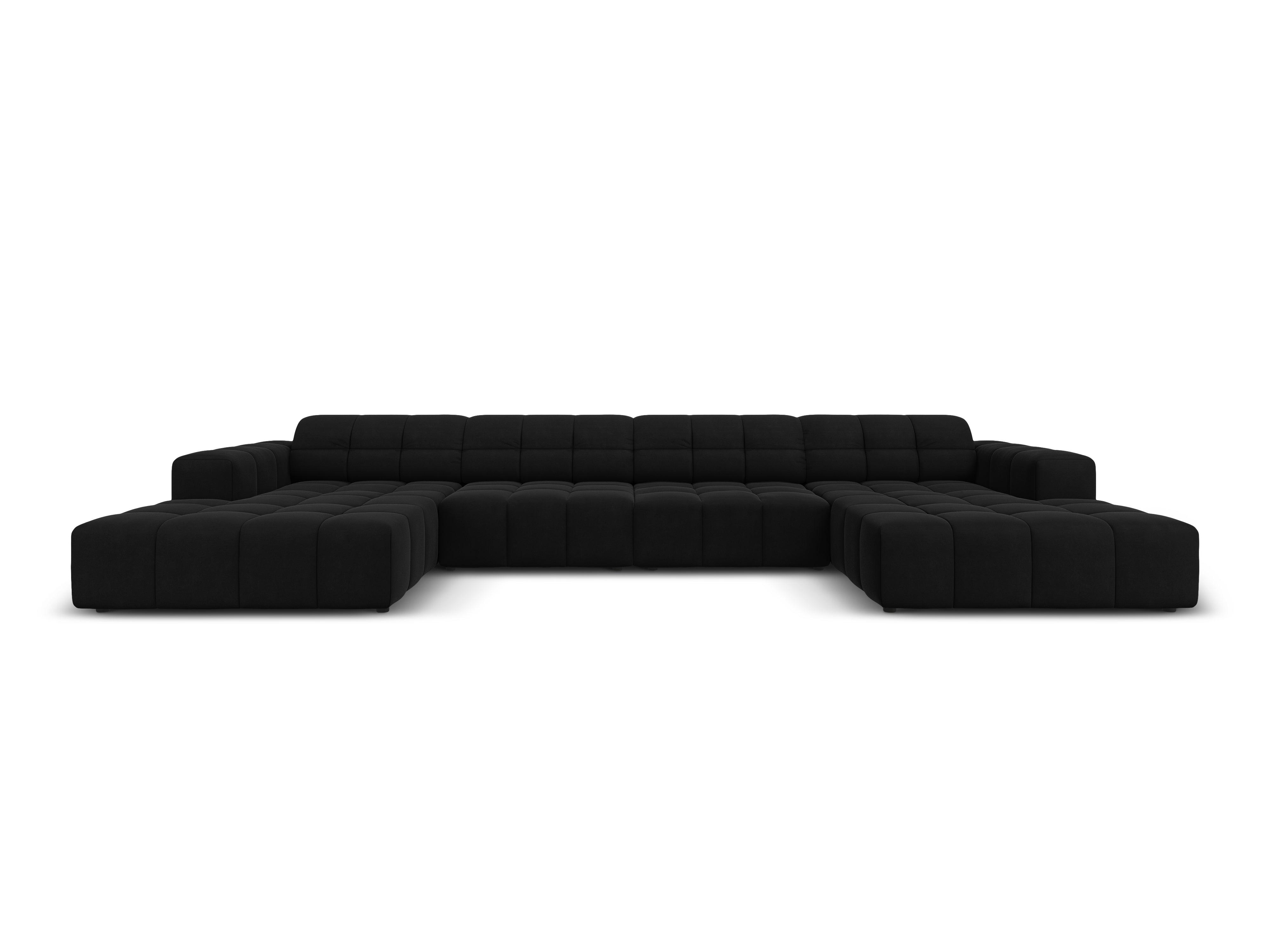 Velvet 6-seater panoramic sofa CHICAGO black Cosmopolitan Design Eye on Design