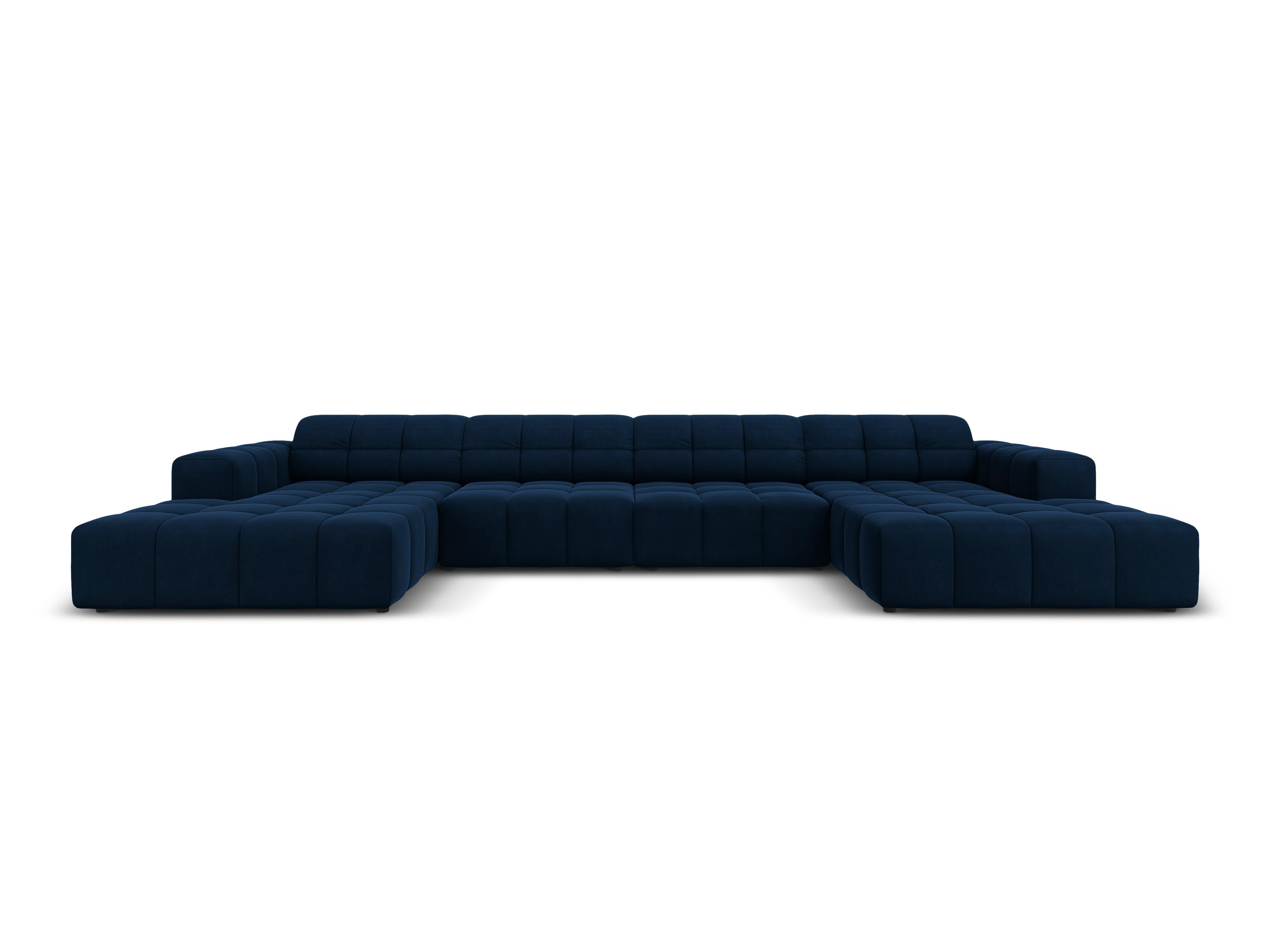 Panoramic velvet 6-seater sofa CHICAGO royal blue Cosmopolitan Design Eye on Design